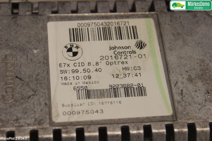 BMW X6 E71/E72   08-14 Bildskärm