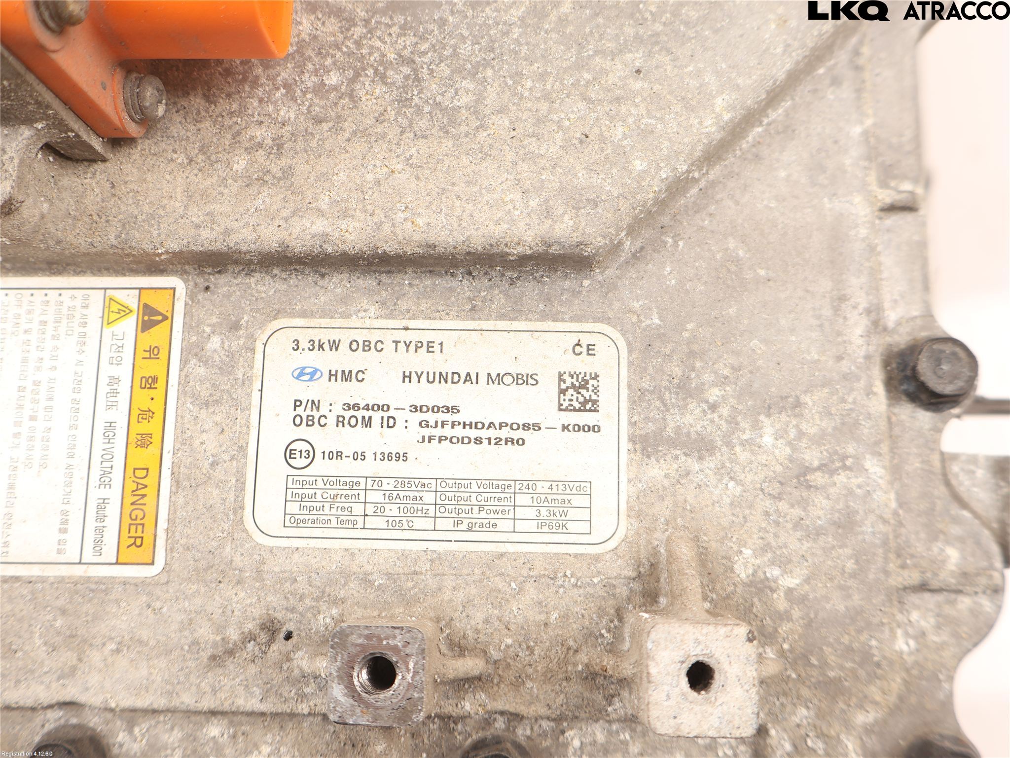 Kia OPTIMA 16-20 Batteriladdare Högspänning