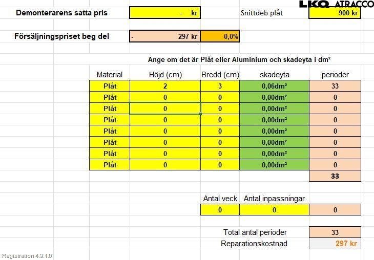 Volvo V70 14-16 Dörr Bak Vänster