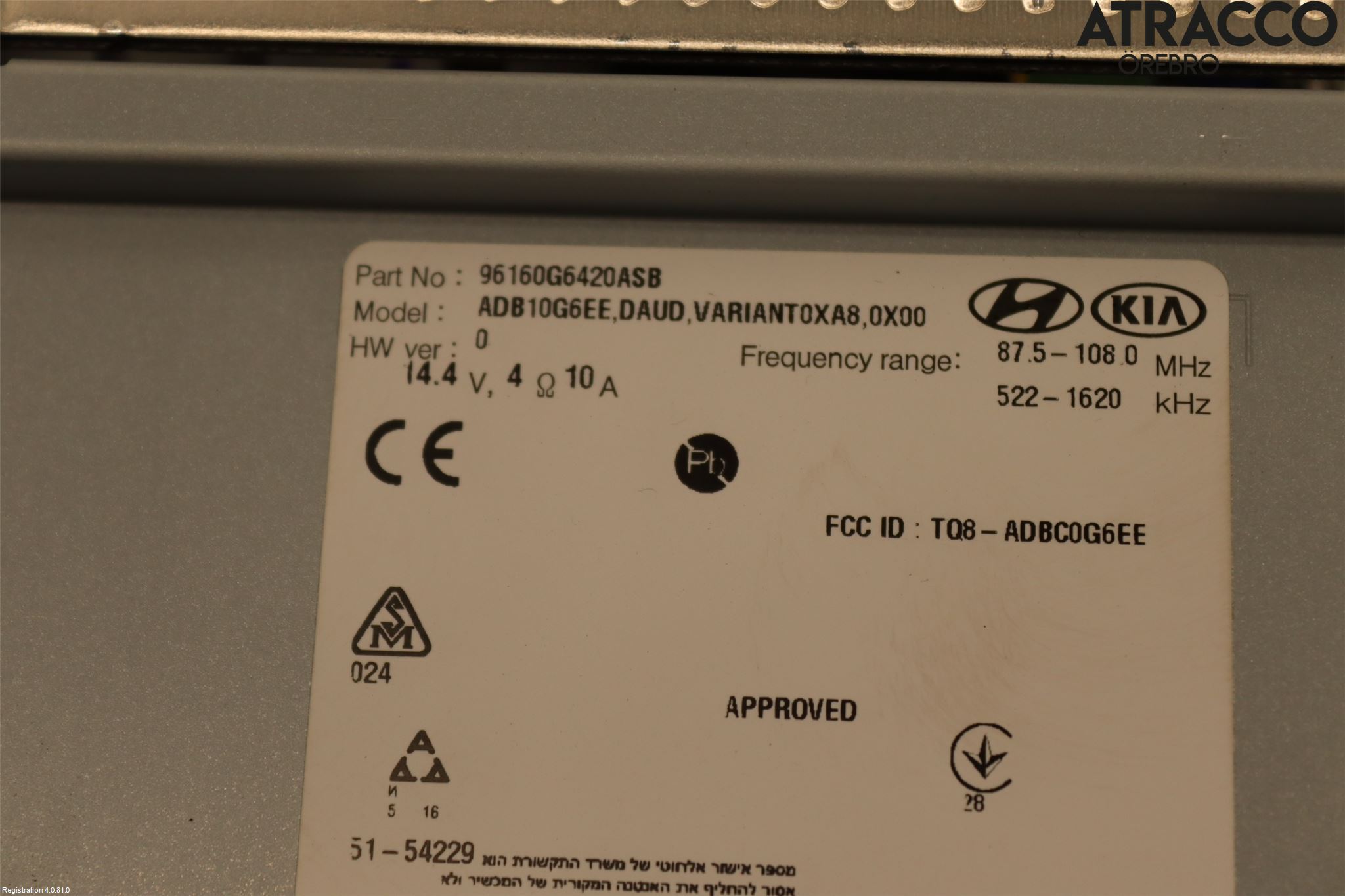 Kia PICANTO 17- Cd Radio - Multimediapanel