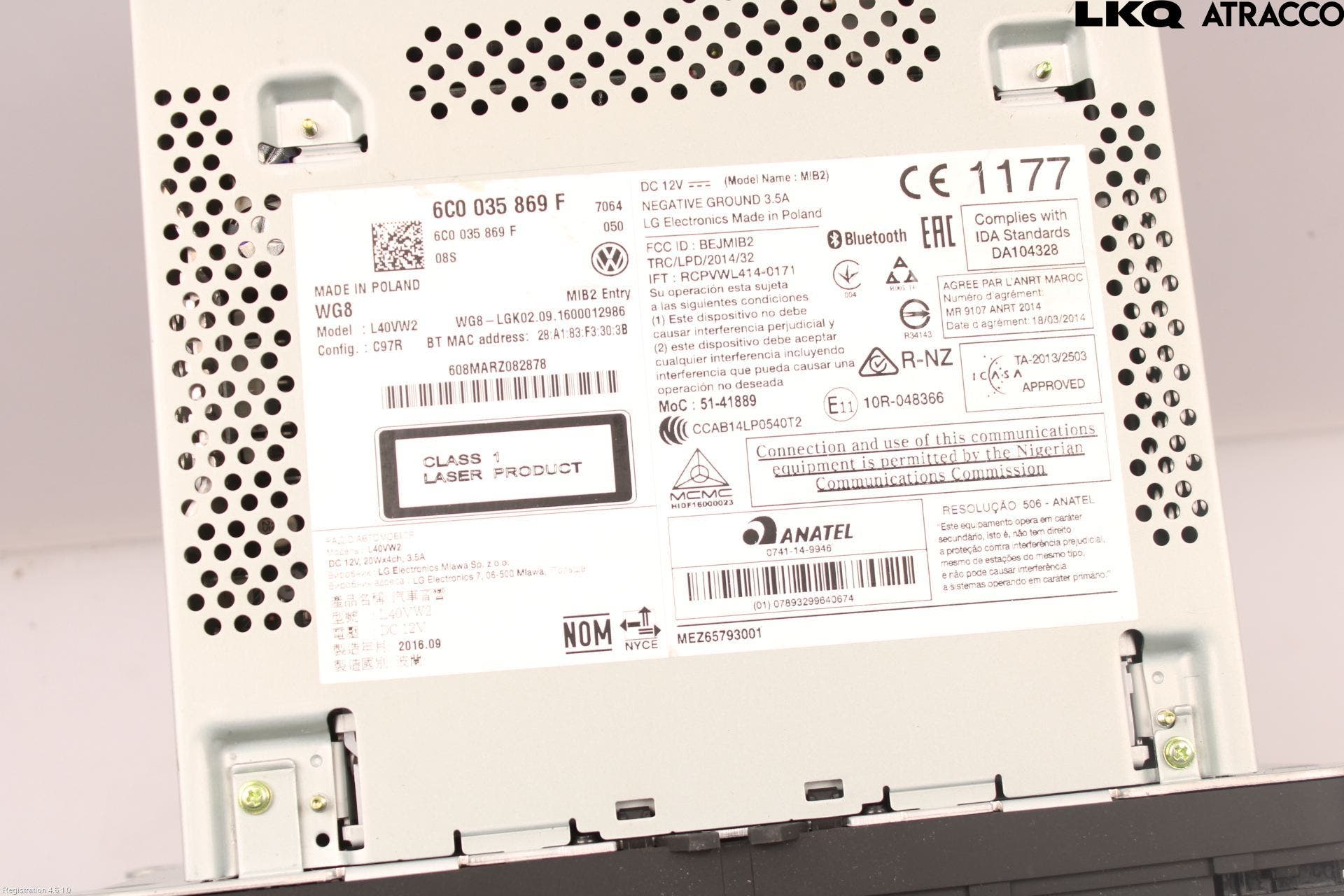 Volkswagen VW POLO 10-17 Cd Radio - Multimediapanel