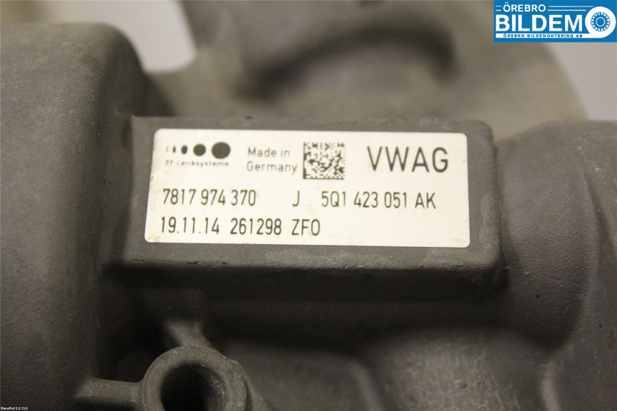 Audi A3/S3 8V 13-20 Styrväxel Servo -Snäcka