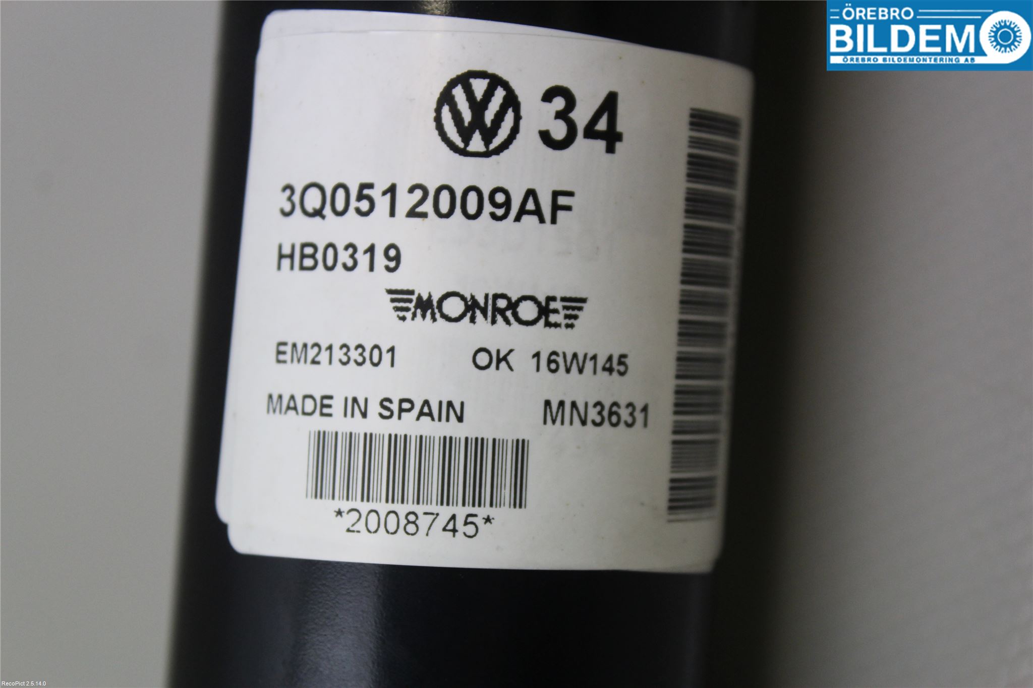 Skoda SUPERB 16-24 Stötdämpare Bak