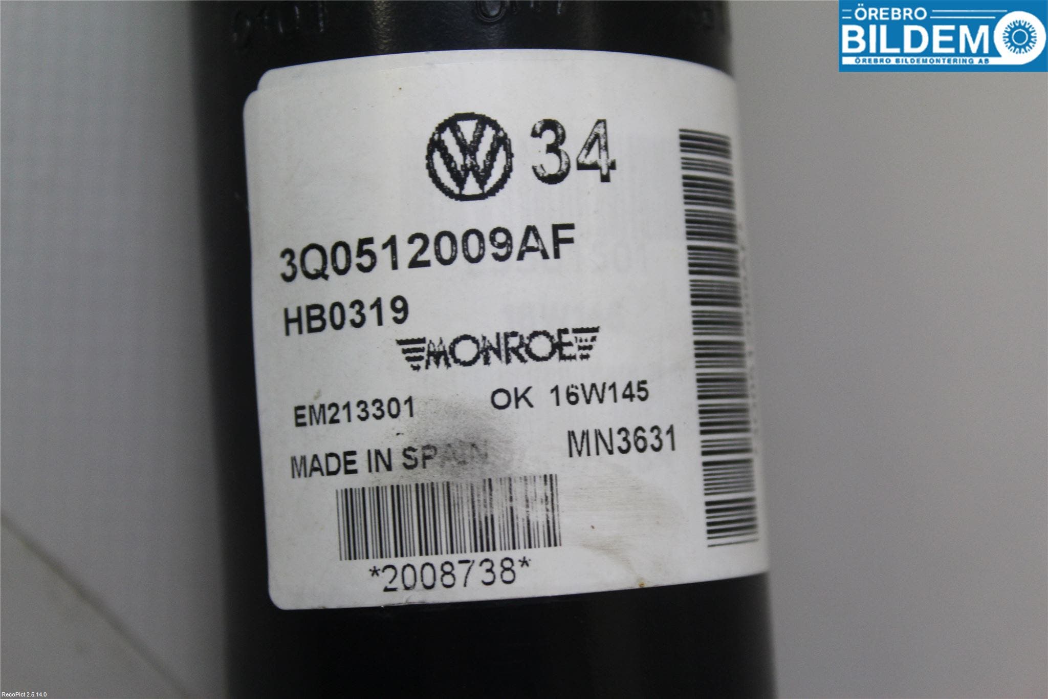 Skoda SUPERB 16-24 Stötdämpare Bak