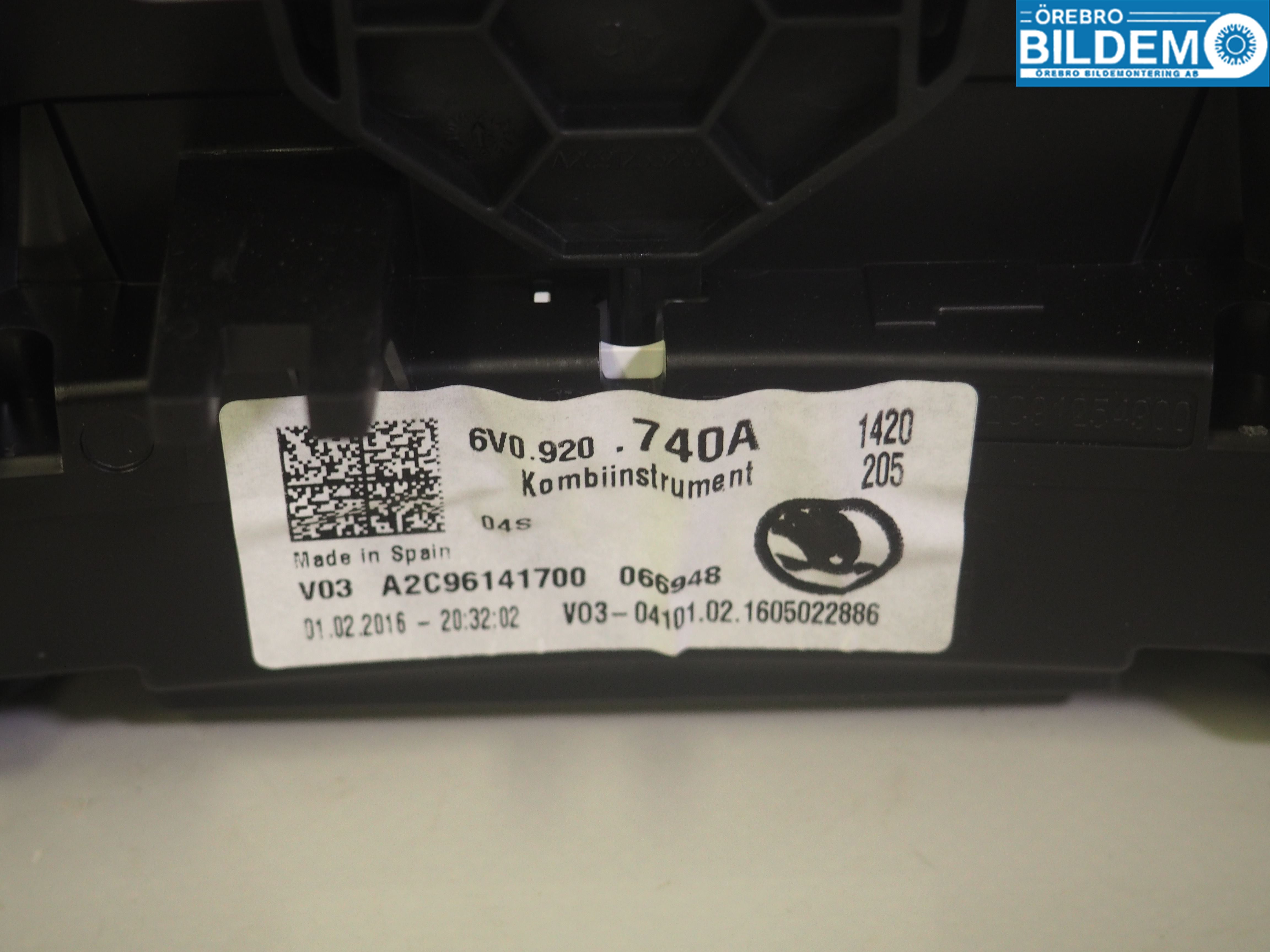 Skoda FABIA 15-21 Instrument Komb