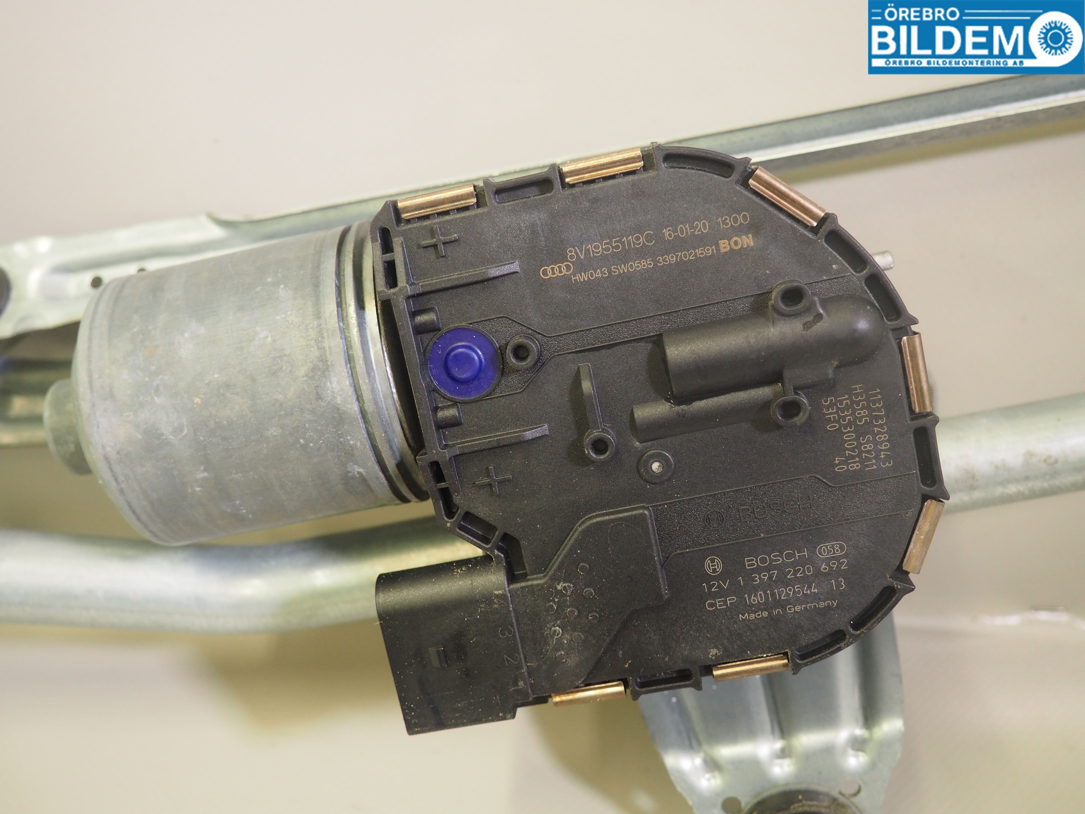 Audi A3/S3 8V 13-20 Torkarmotor Vindruta