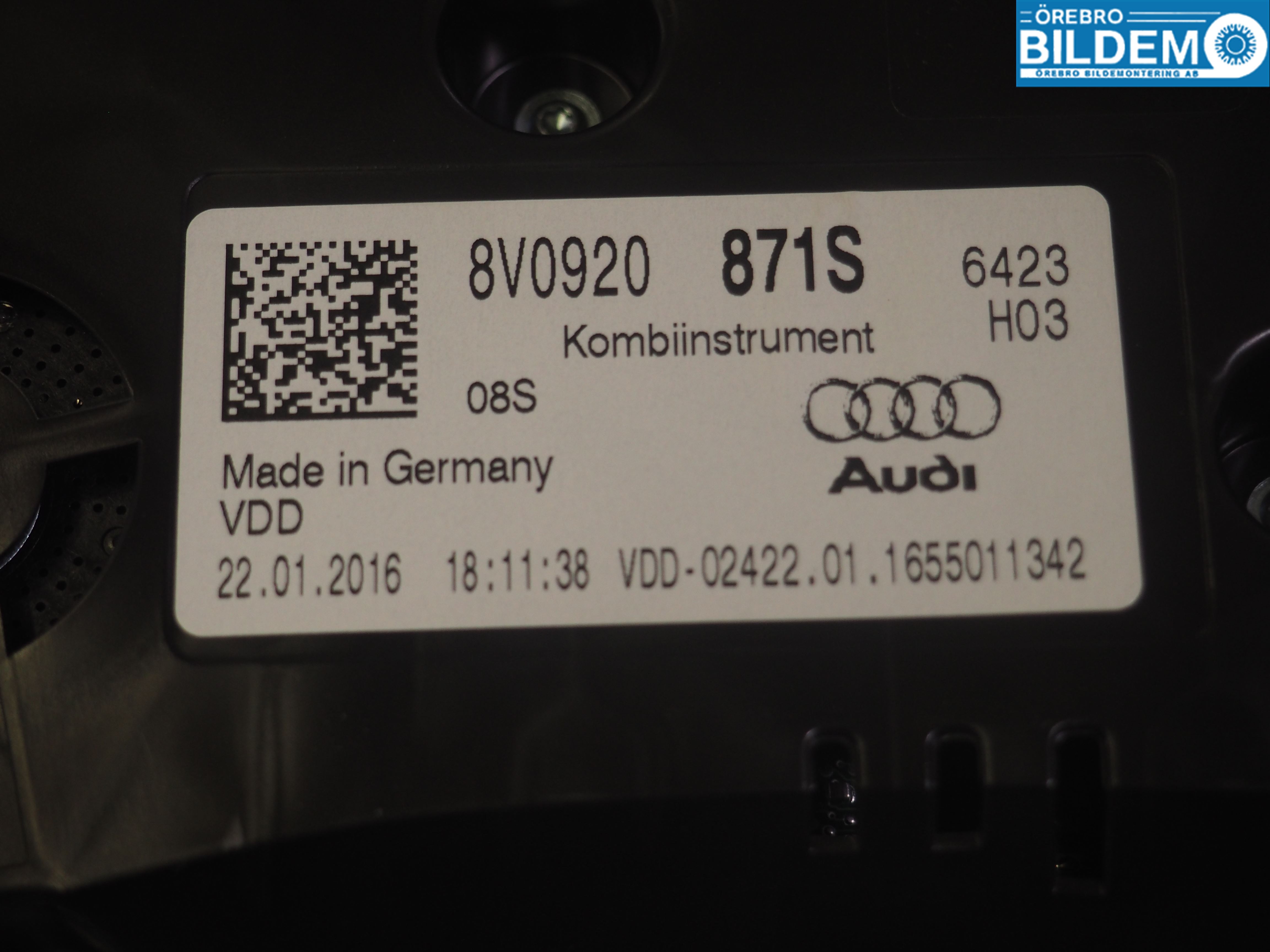 Audi A3/S3 8V 13-20 Instrument Komb