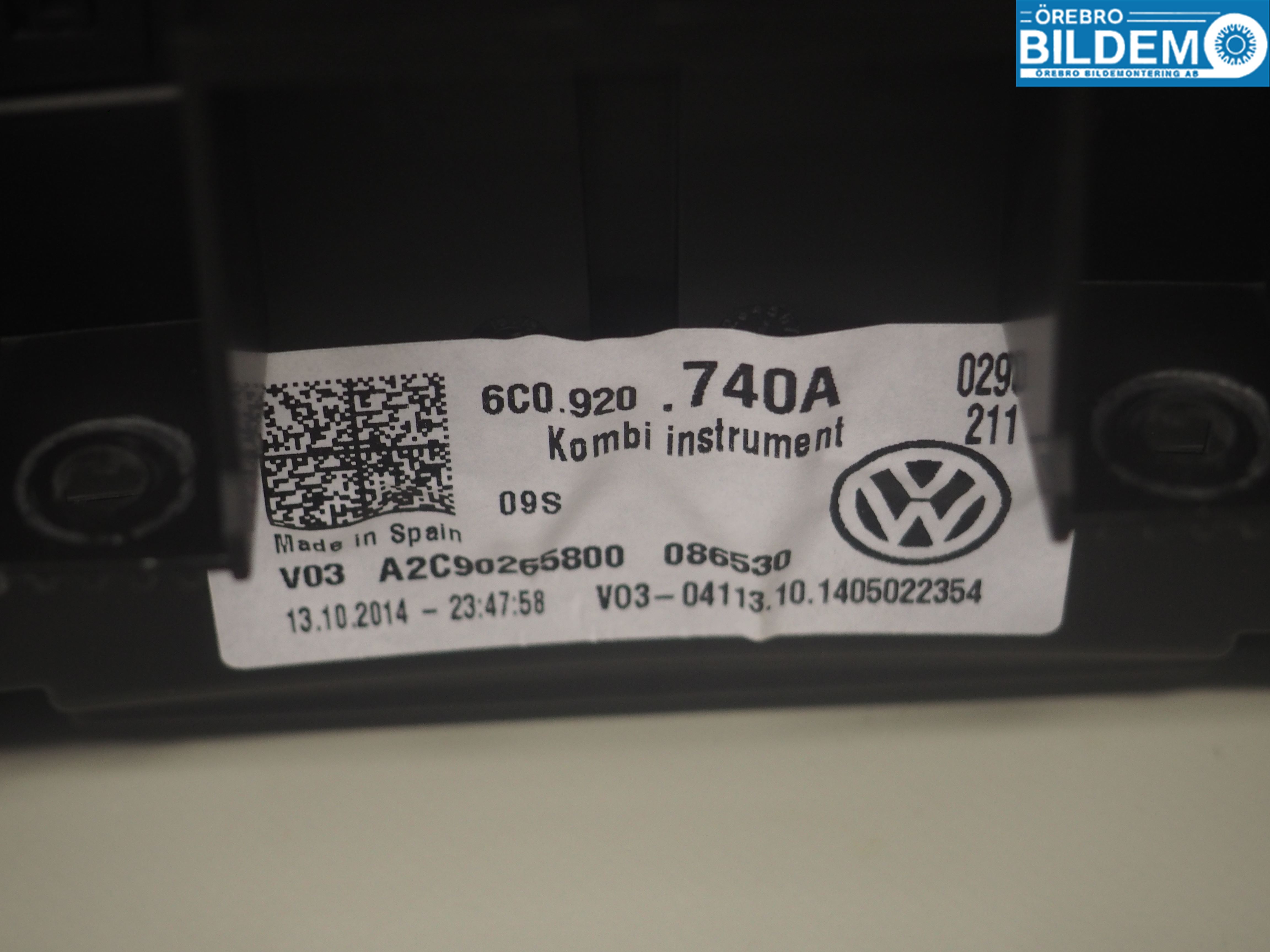 Volkswagen VW POLO 10-17 Instrument Komb