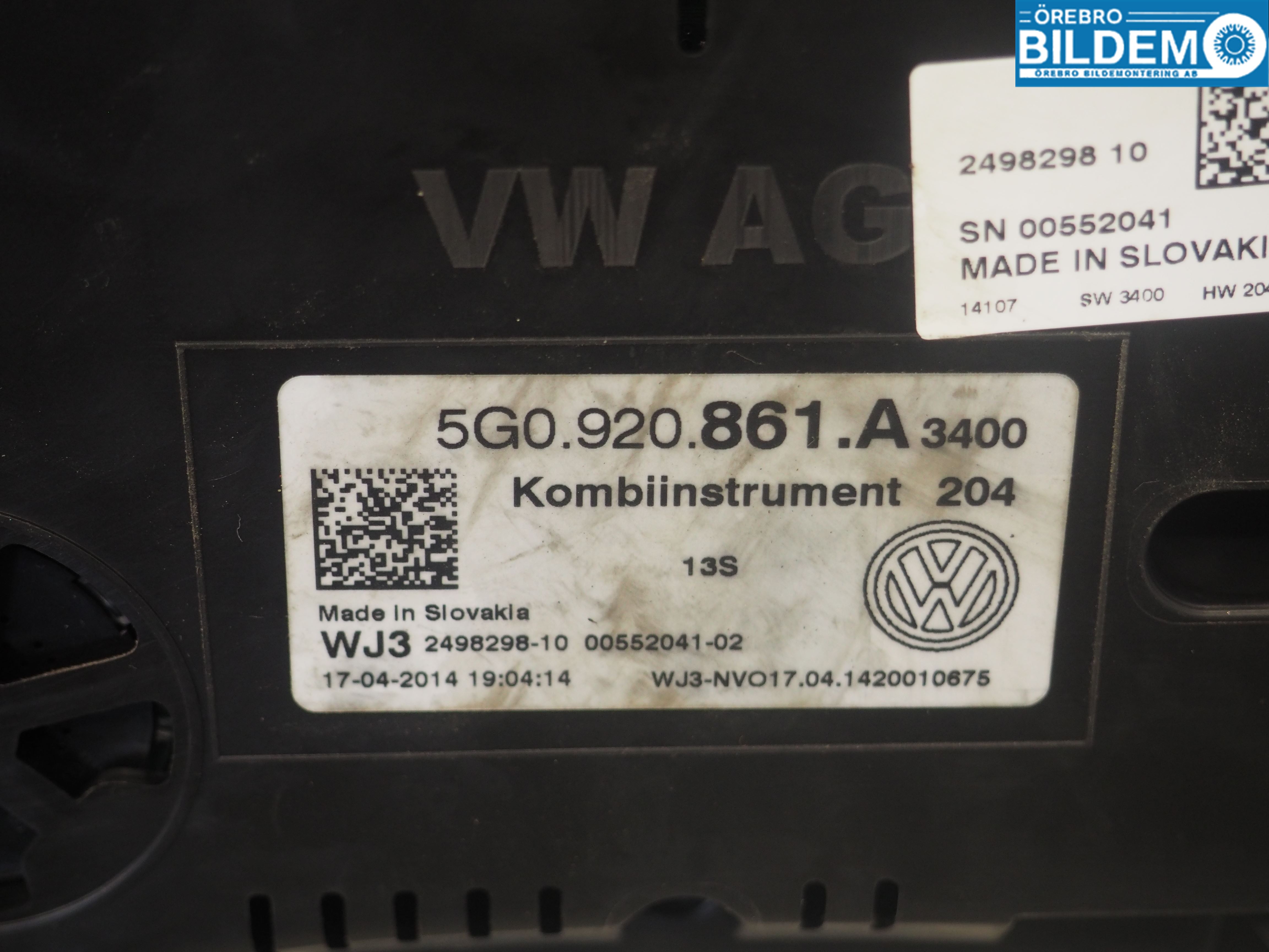 Volkswagen VW GOLF / E-GOLF VII 13-20 Instrument Komb