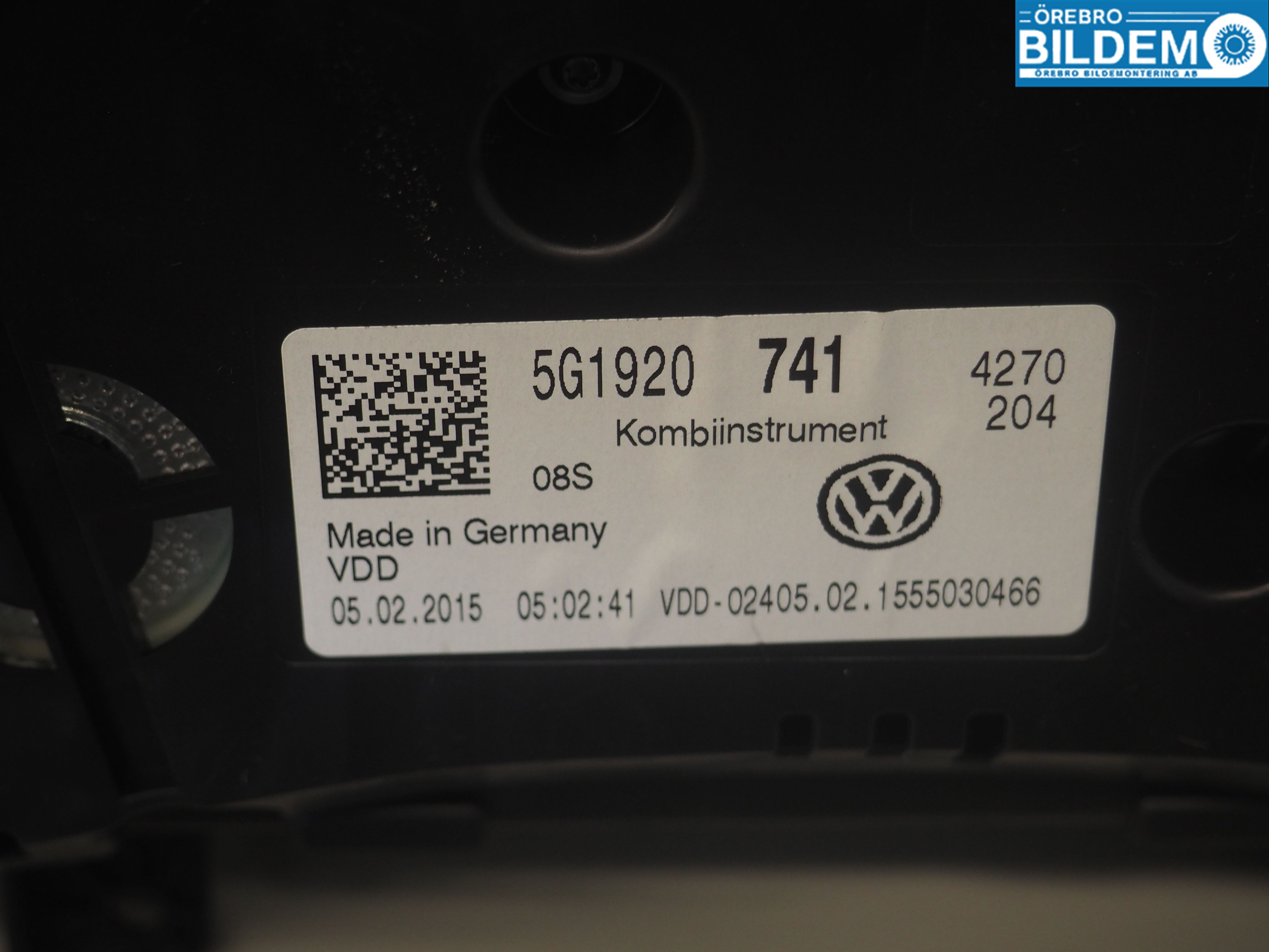 Volkswagen VW GOLF / E-GOLF VII 13-20 Instrument Komb
