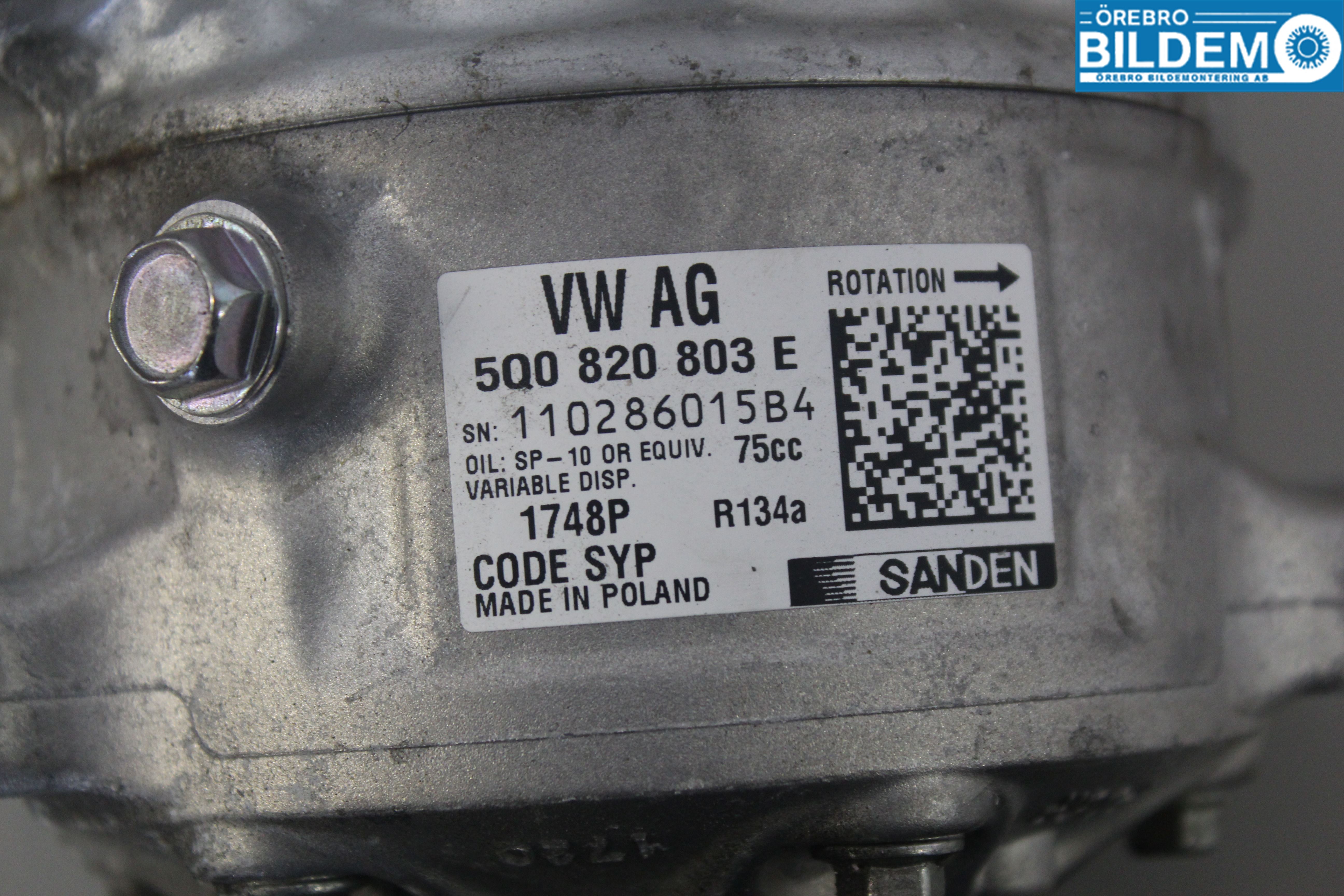 Volkswagen VW GOLF / E-GOLF VII 13-20 Ac Kompressor