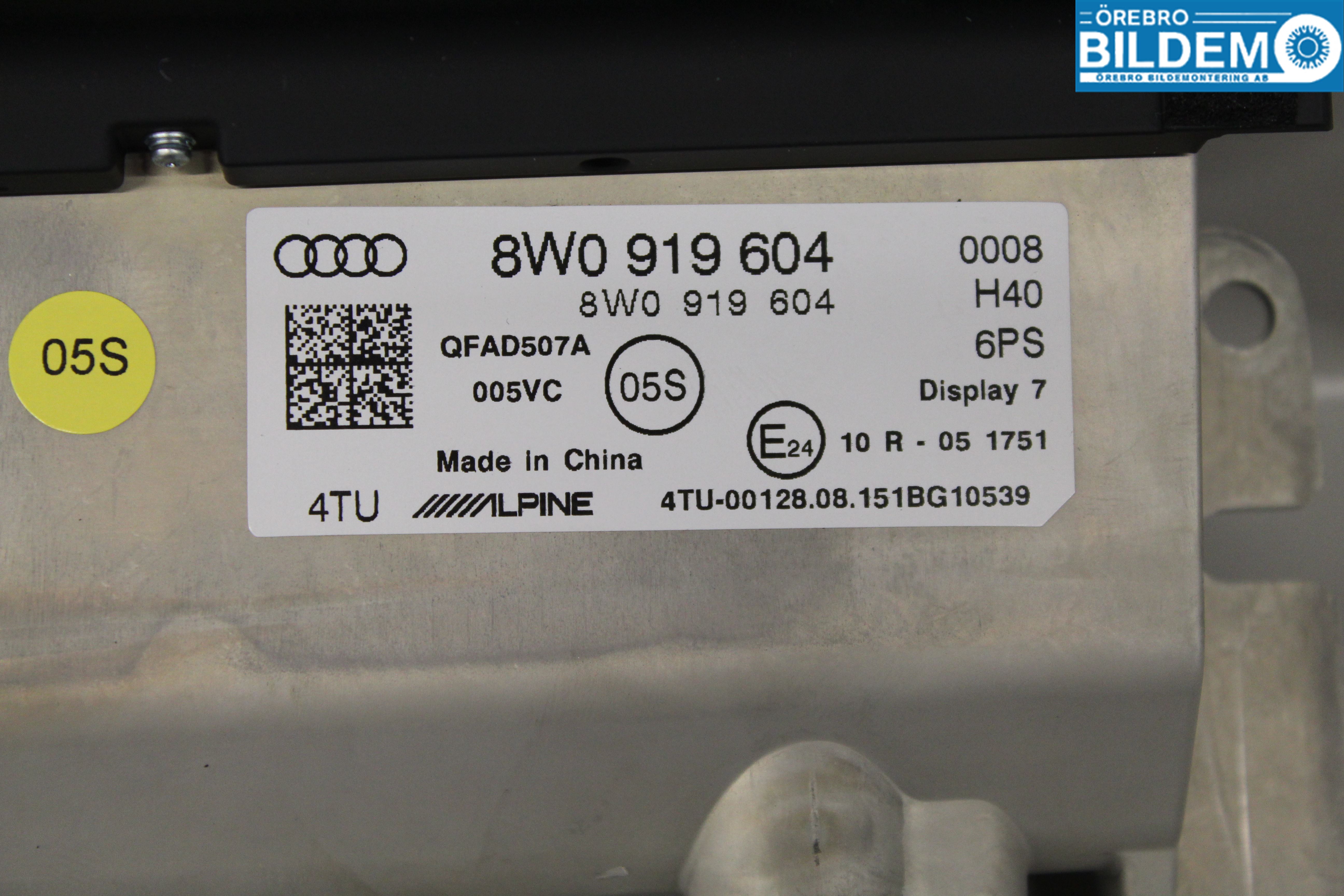 Audi A4/S4 B9 16-19 Multifunktionsdisplay