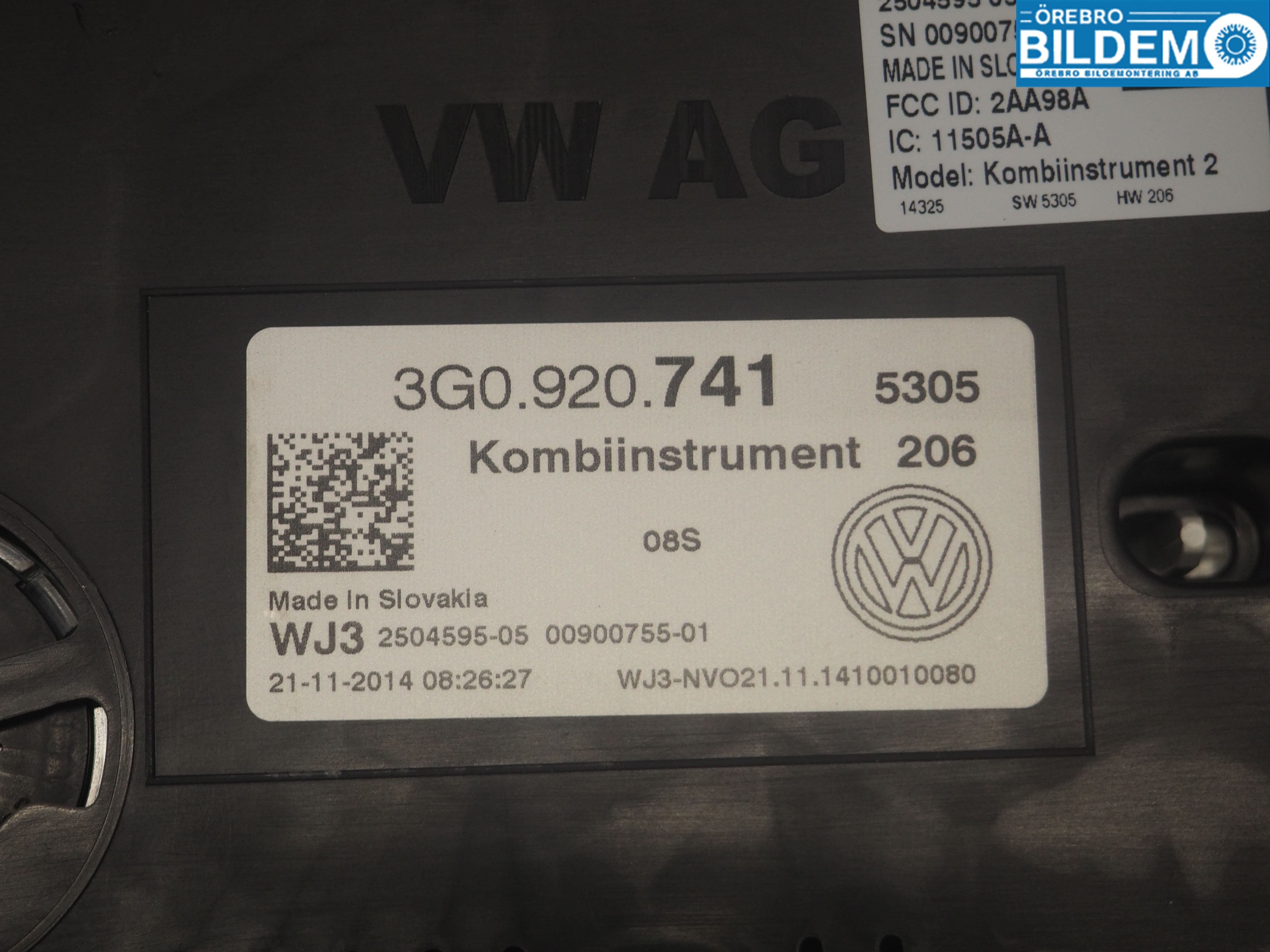 Volkswagen VW PASSAT 15-19 Instrument Komb