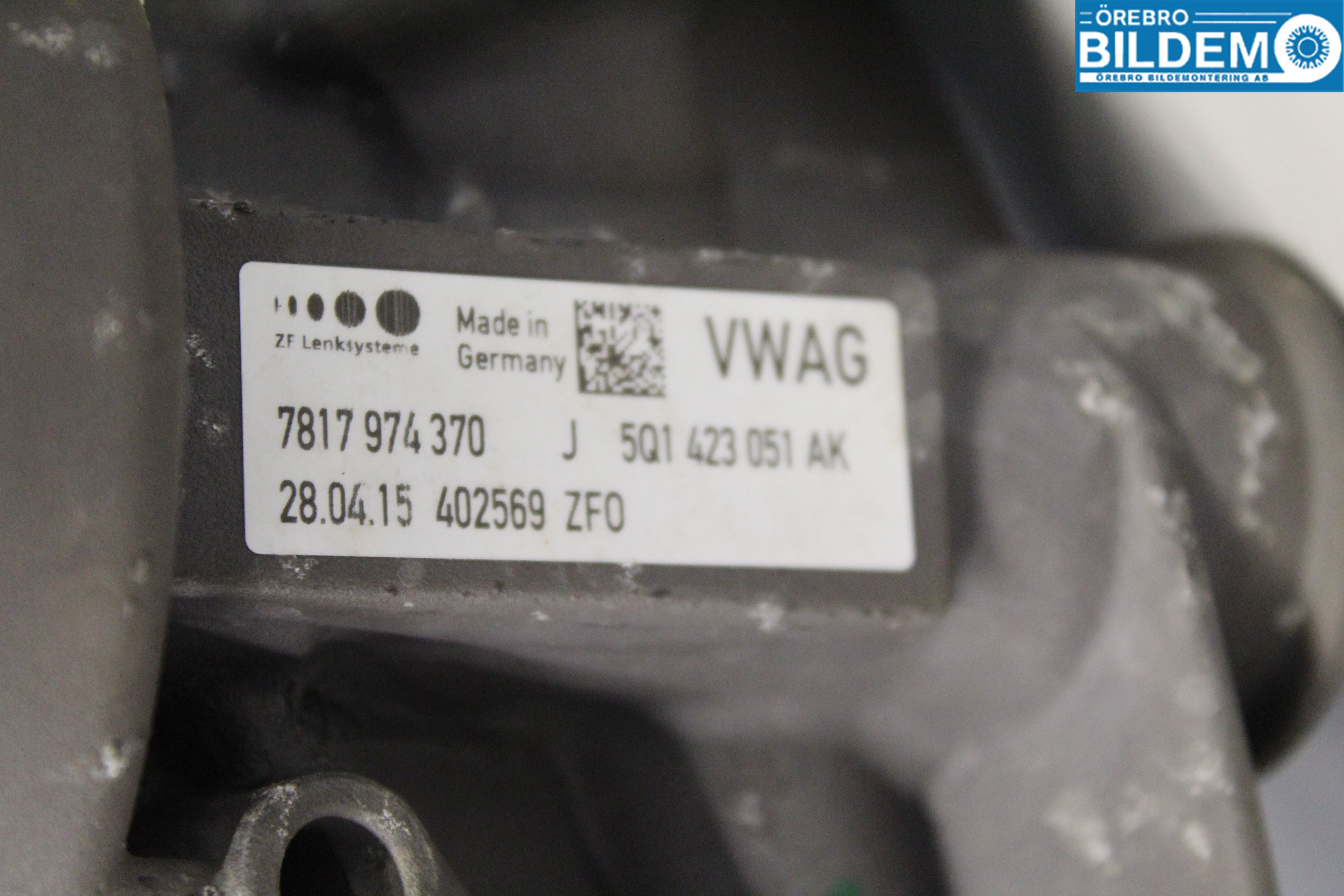 Audi A3/S3 8V 13-20 Styrväxel Servo -Snäcka