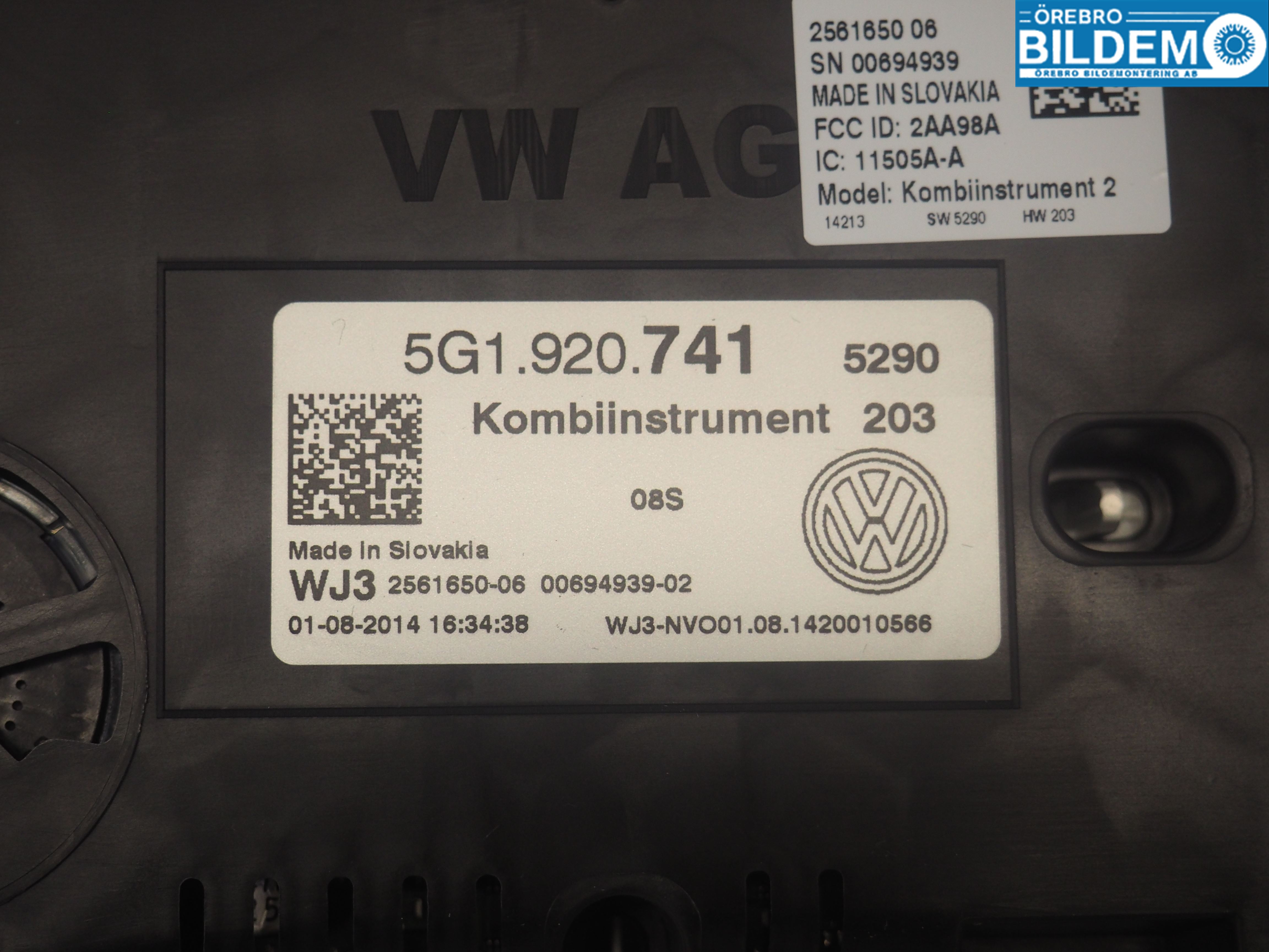 Volkswagen VW GOLF / E-GOLF VII 13-20 Instrument Komb