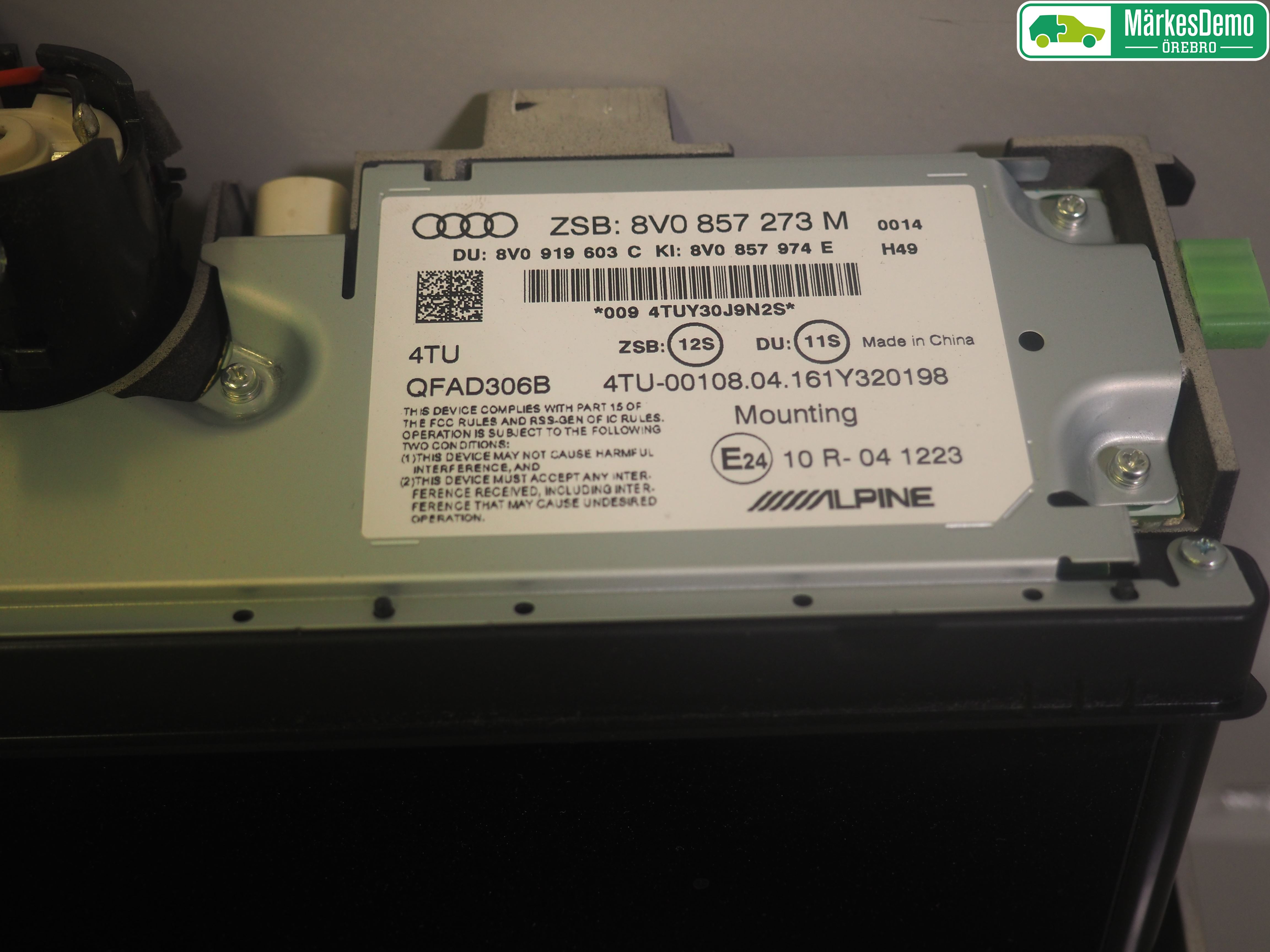 Audi A3/S3 8V 13-20 Bildskärm