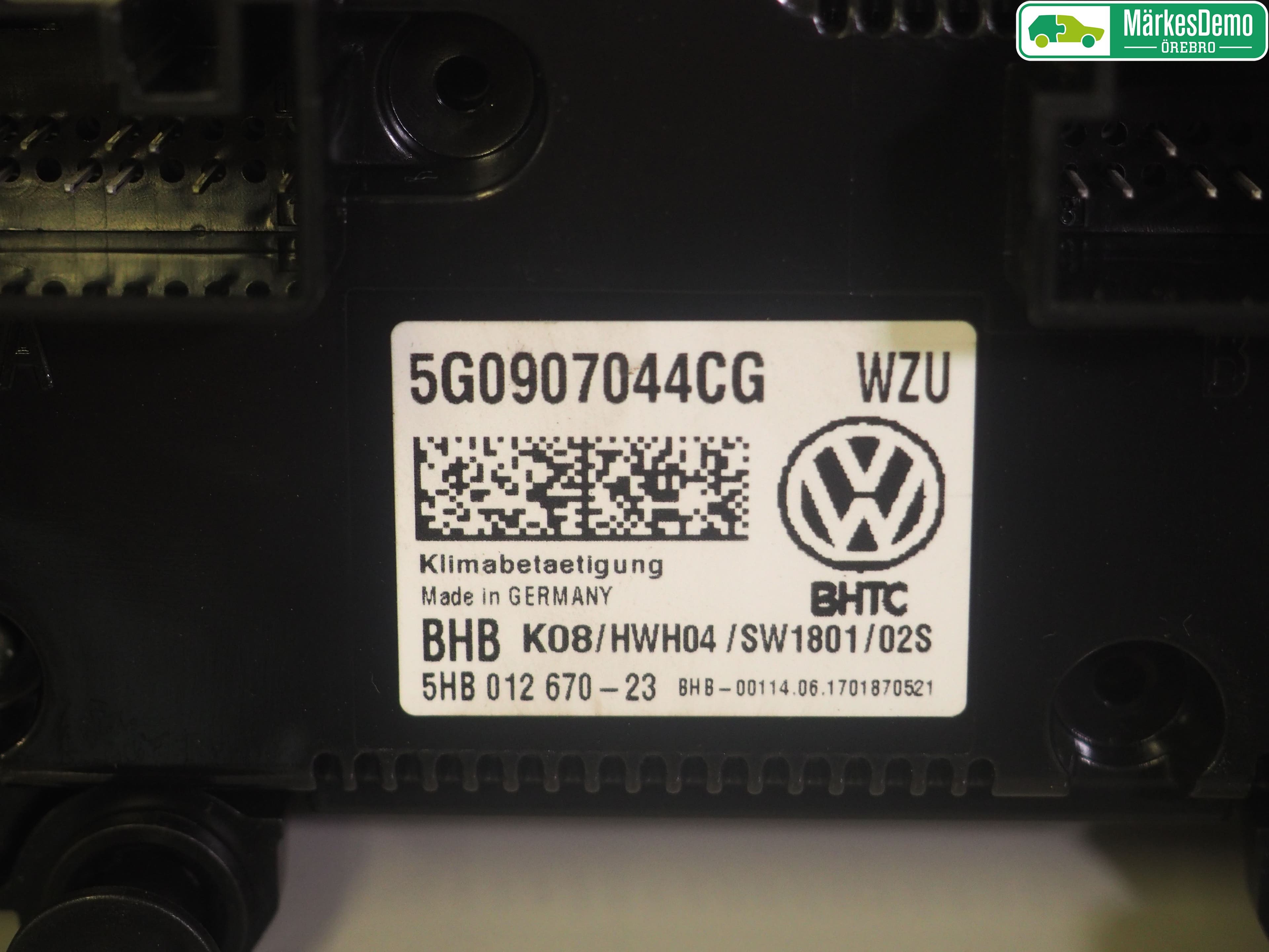 Volkswagen VW GOLF / E-GOLF VII 13-20 Ac Styrenhet Ac Manöveren