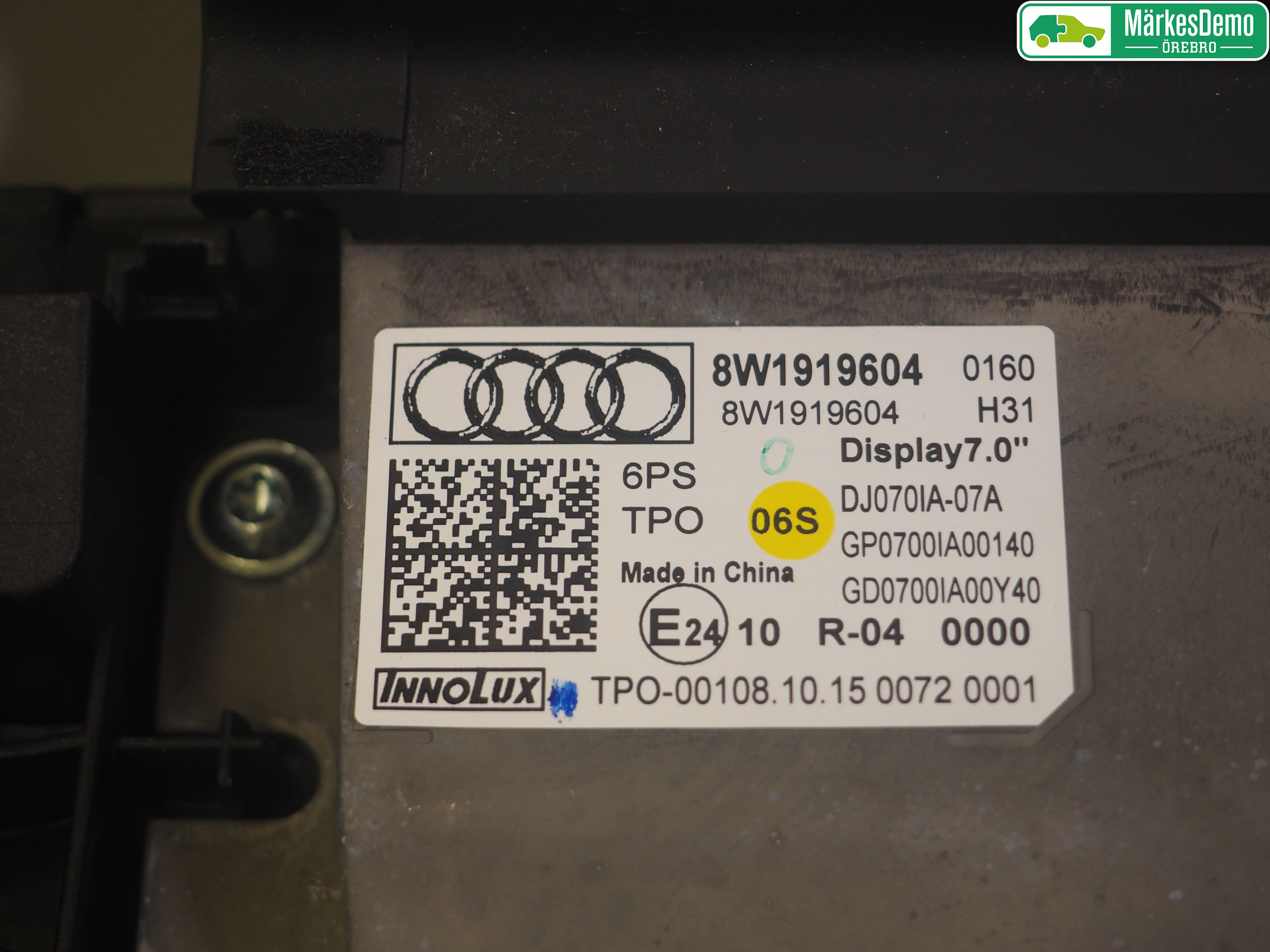 Audi A4/S4 B9 16-19 Bildskärm