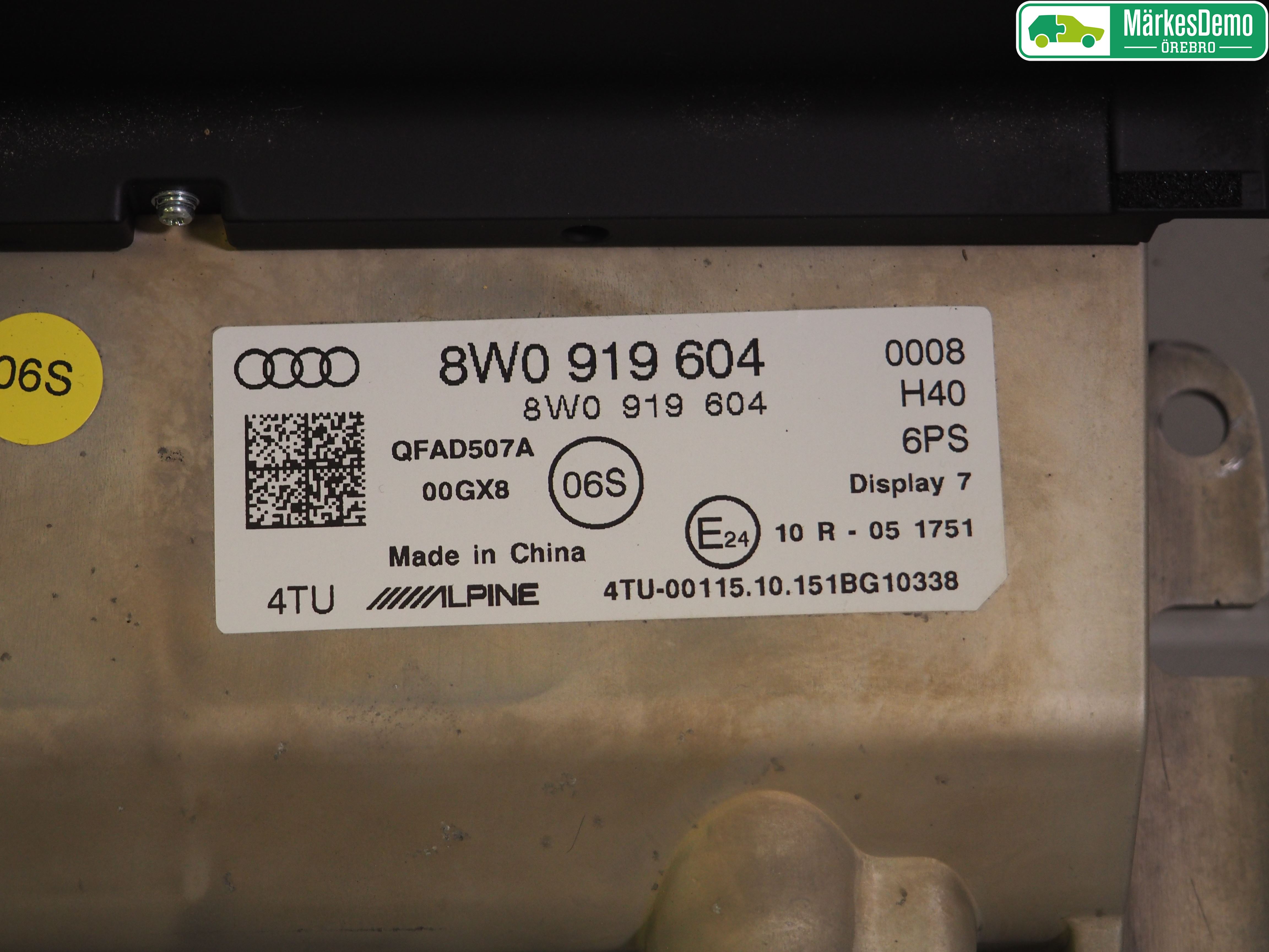 Audi A4/S4 B9 16-19 Multifunktionsdisplay