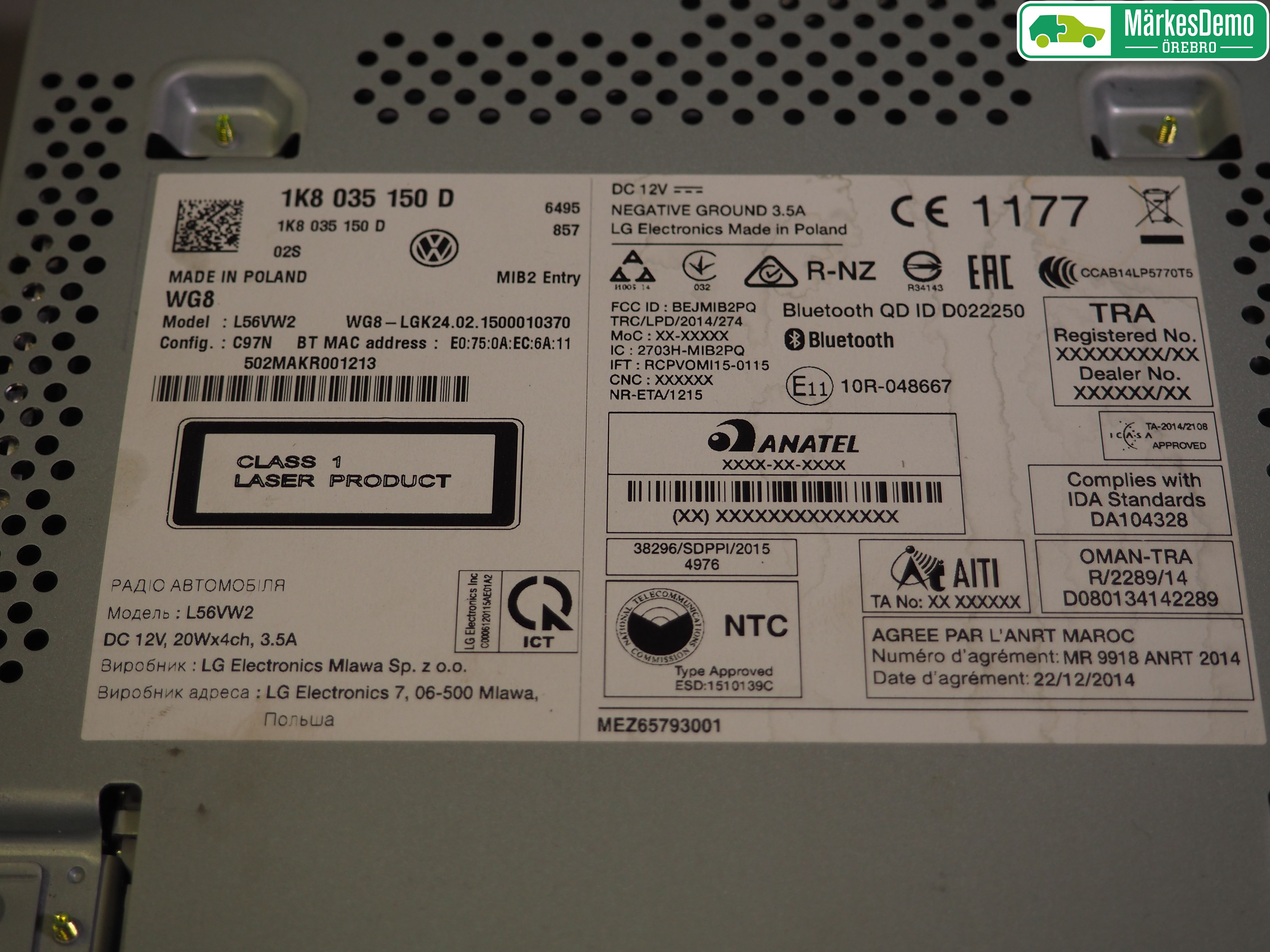 Volkswagen VW TRANSP/CARAVELLE (T6) 16-22 Radio