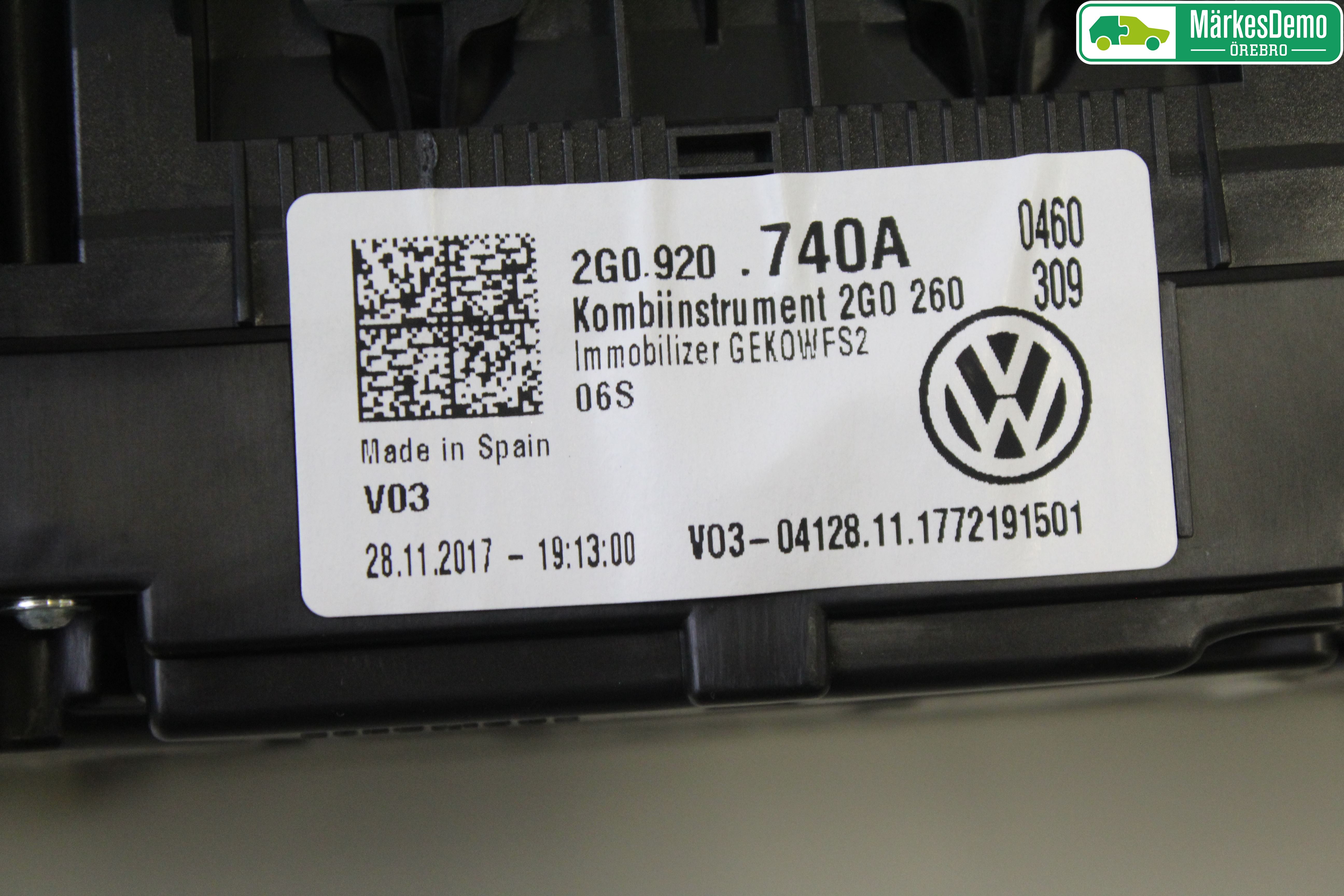 Volkswagen VW POLO VI 18->> Instrument Komb