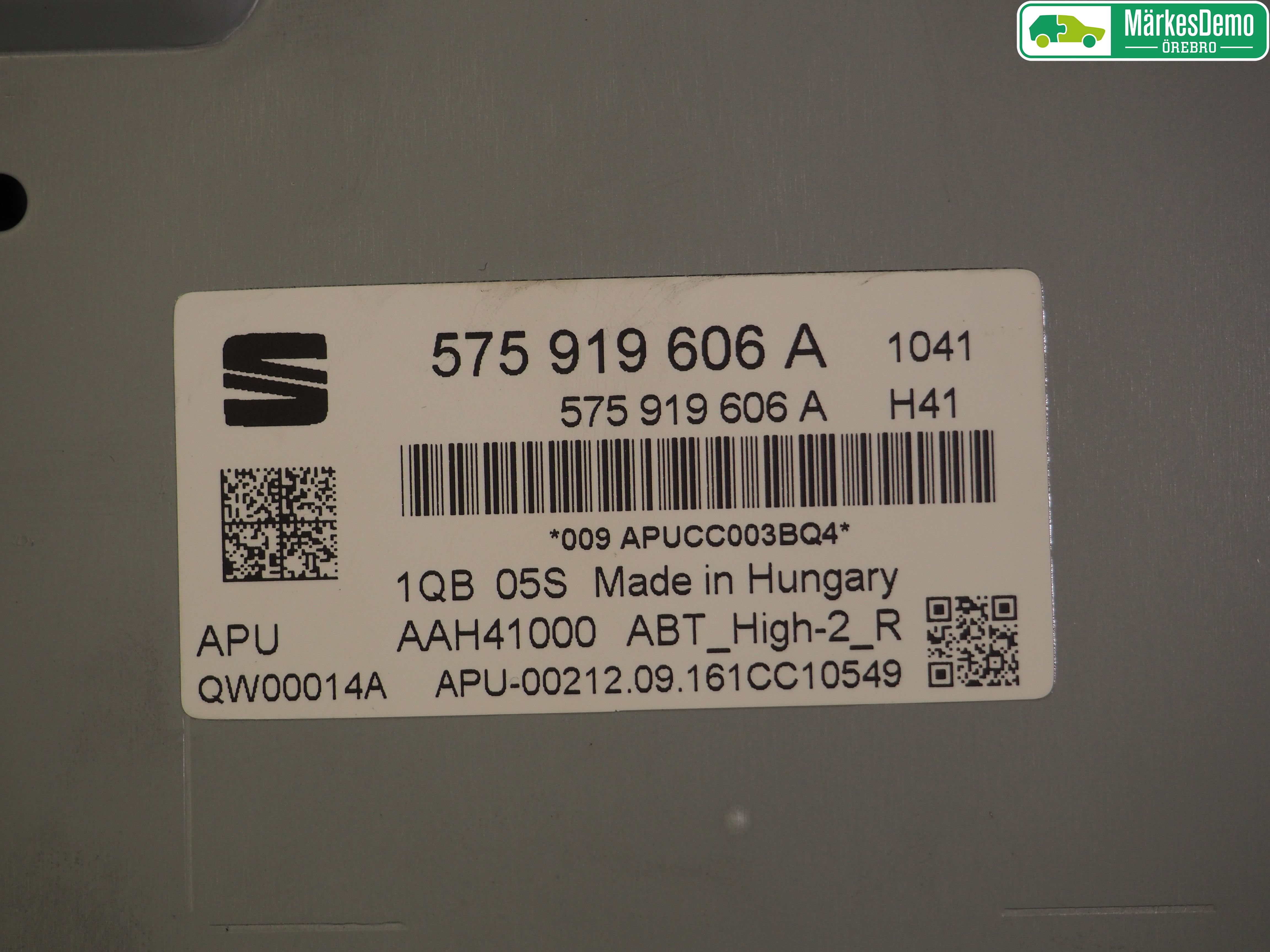 Seat ATECA 16->> Cd Radio - Multimediapanel