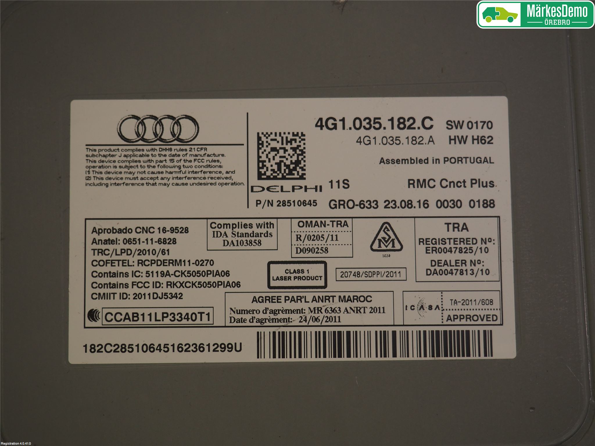 Audi A6/S6 4G 11-18 Cd Radio - Multimediapanel