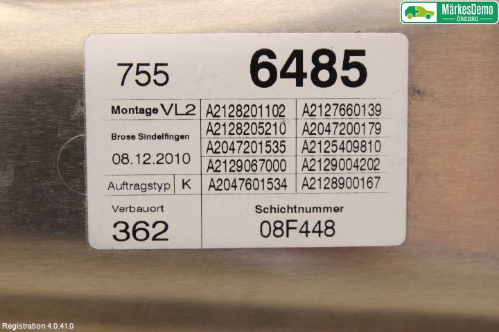 Mercedes-Benz MB E-KLASS (W212) 09-16 Fönsterhissmekanism
