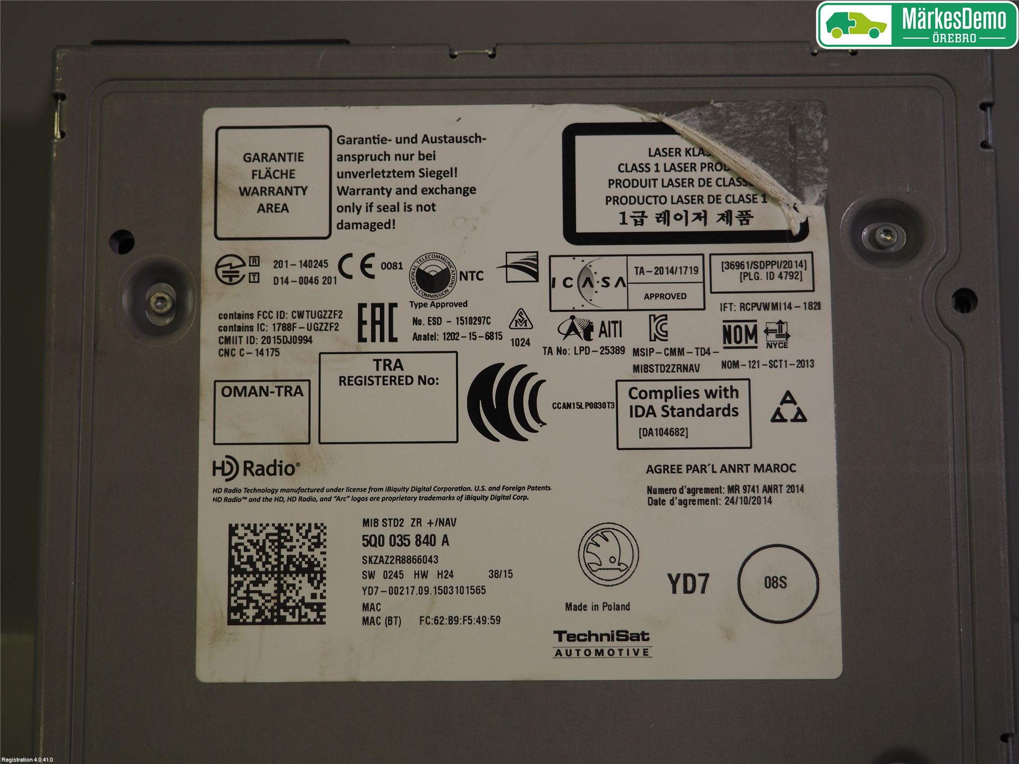 Skoda FABIA 15-21 Radio