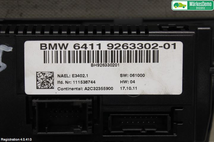 BMW X1 E84 10-15 Ac Styrenhet Ac Manöveren