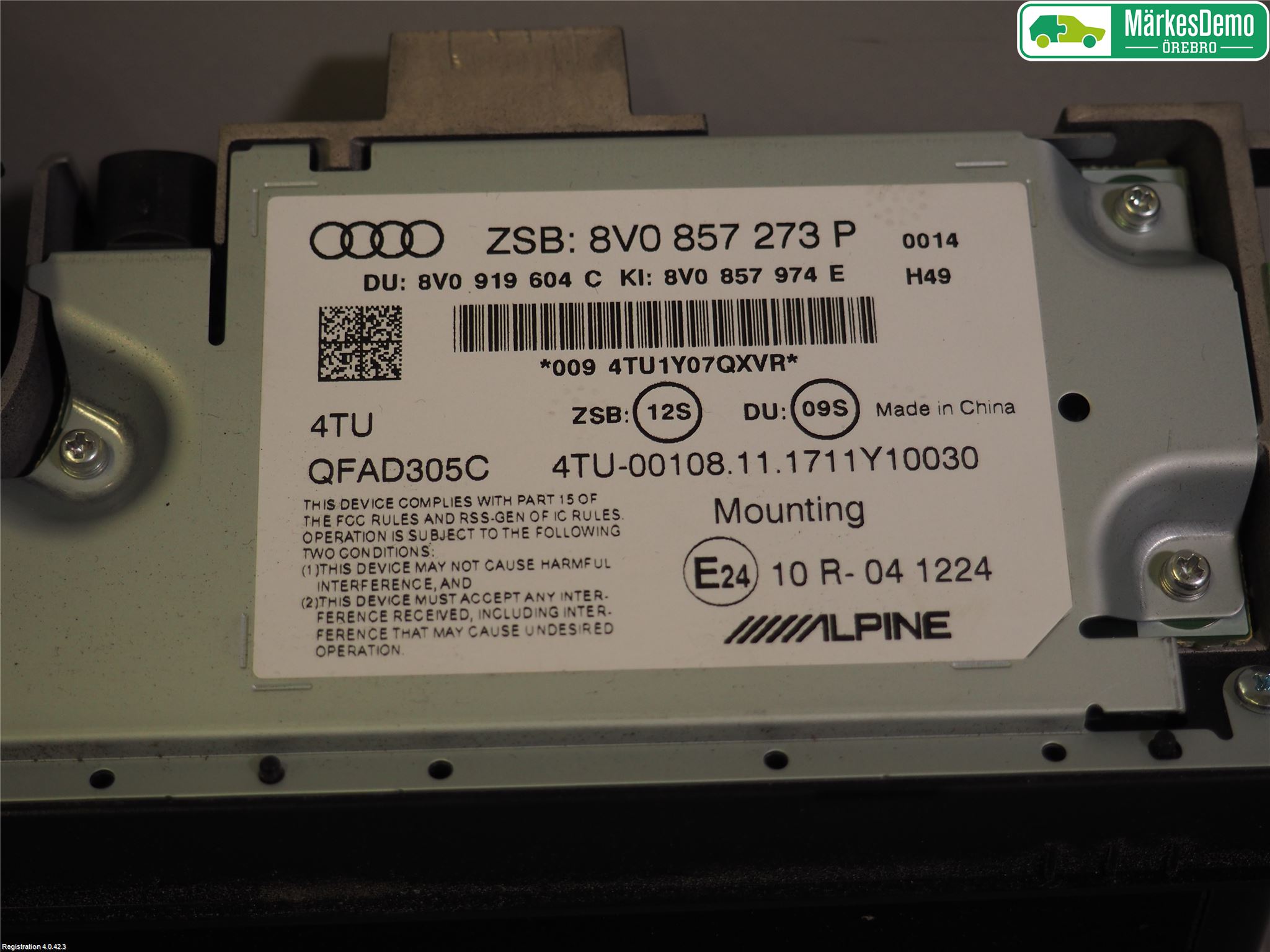 Audi A3/S3 8V 13-20 Bildskärm