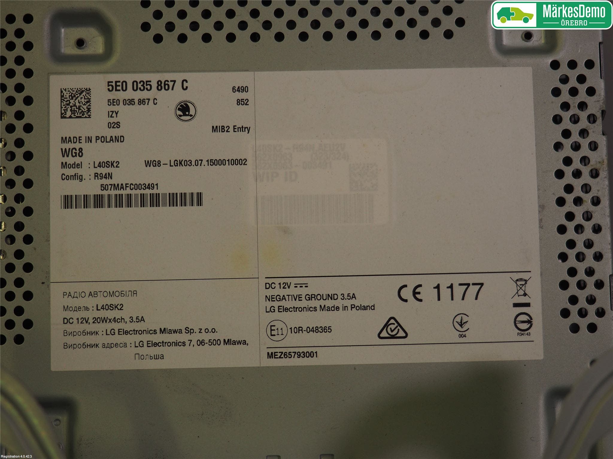 Skoda OCTAVIA (5E) 13-20 Radio