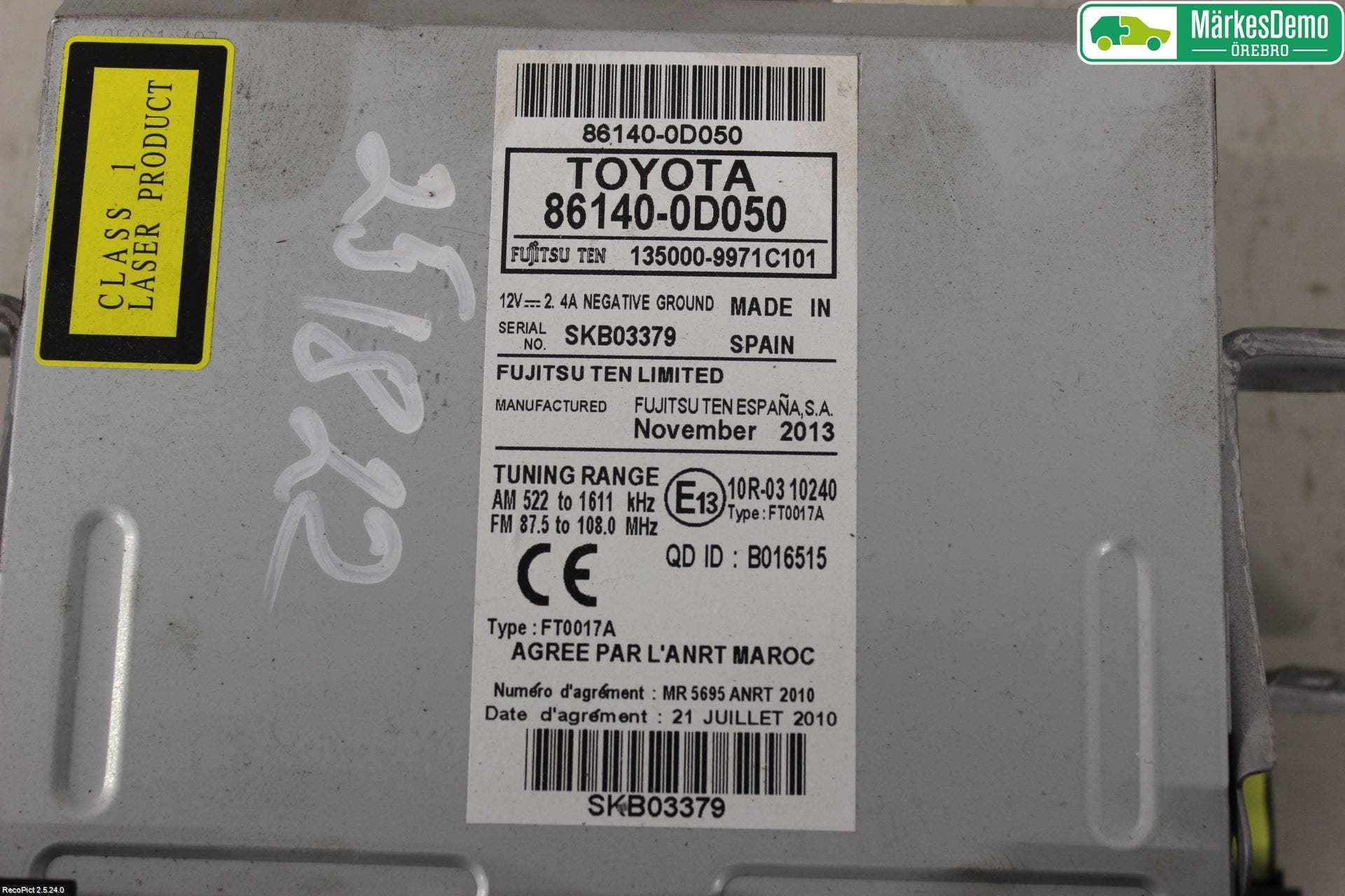 Toyota YARIS XP130 12-14 Cd Radio - Multimediapanel