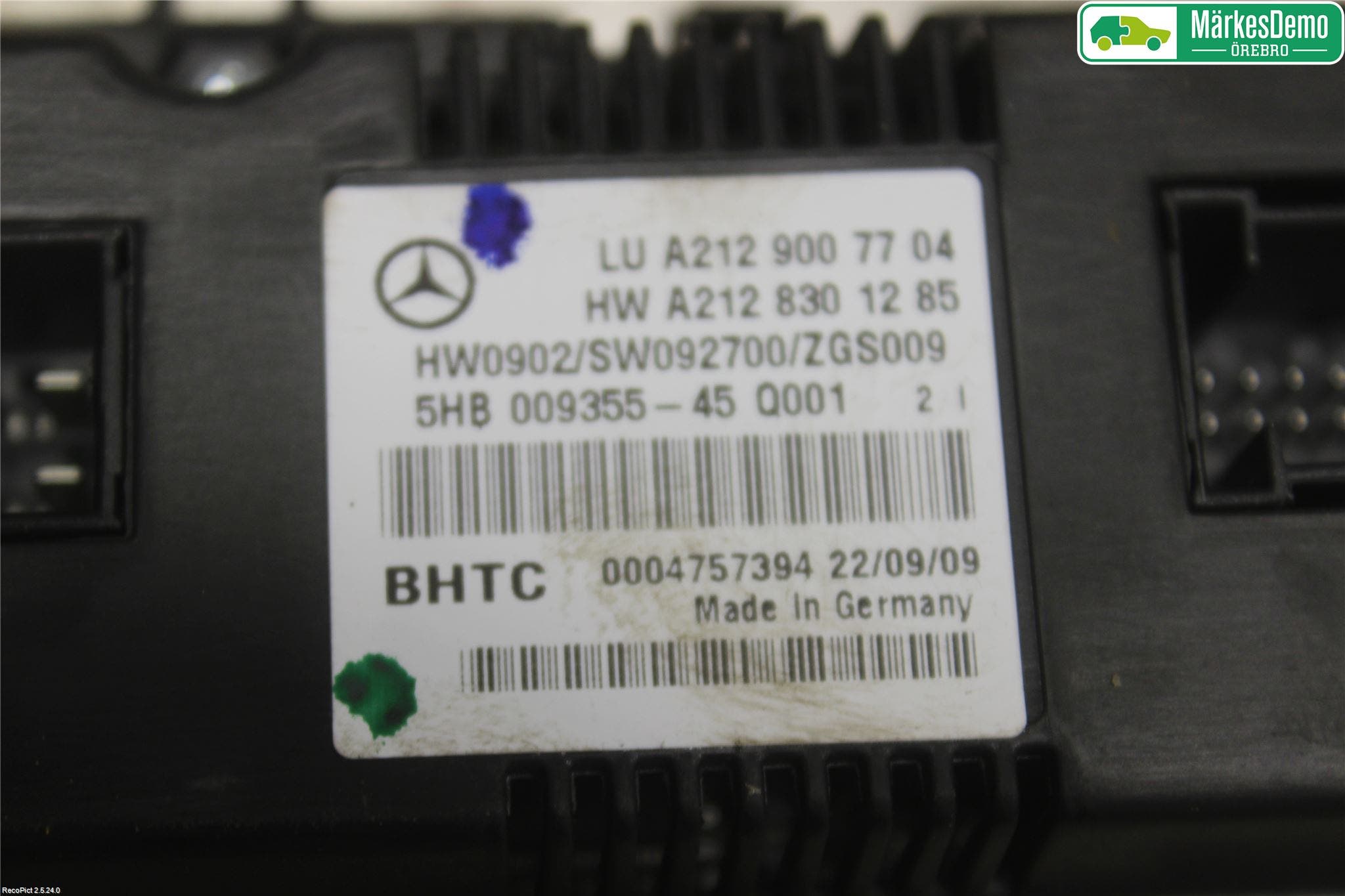 Mercedes-Benz MB E-KLASS (W212) 09-16 Ac Styrenhet Ac Manöveren