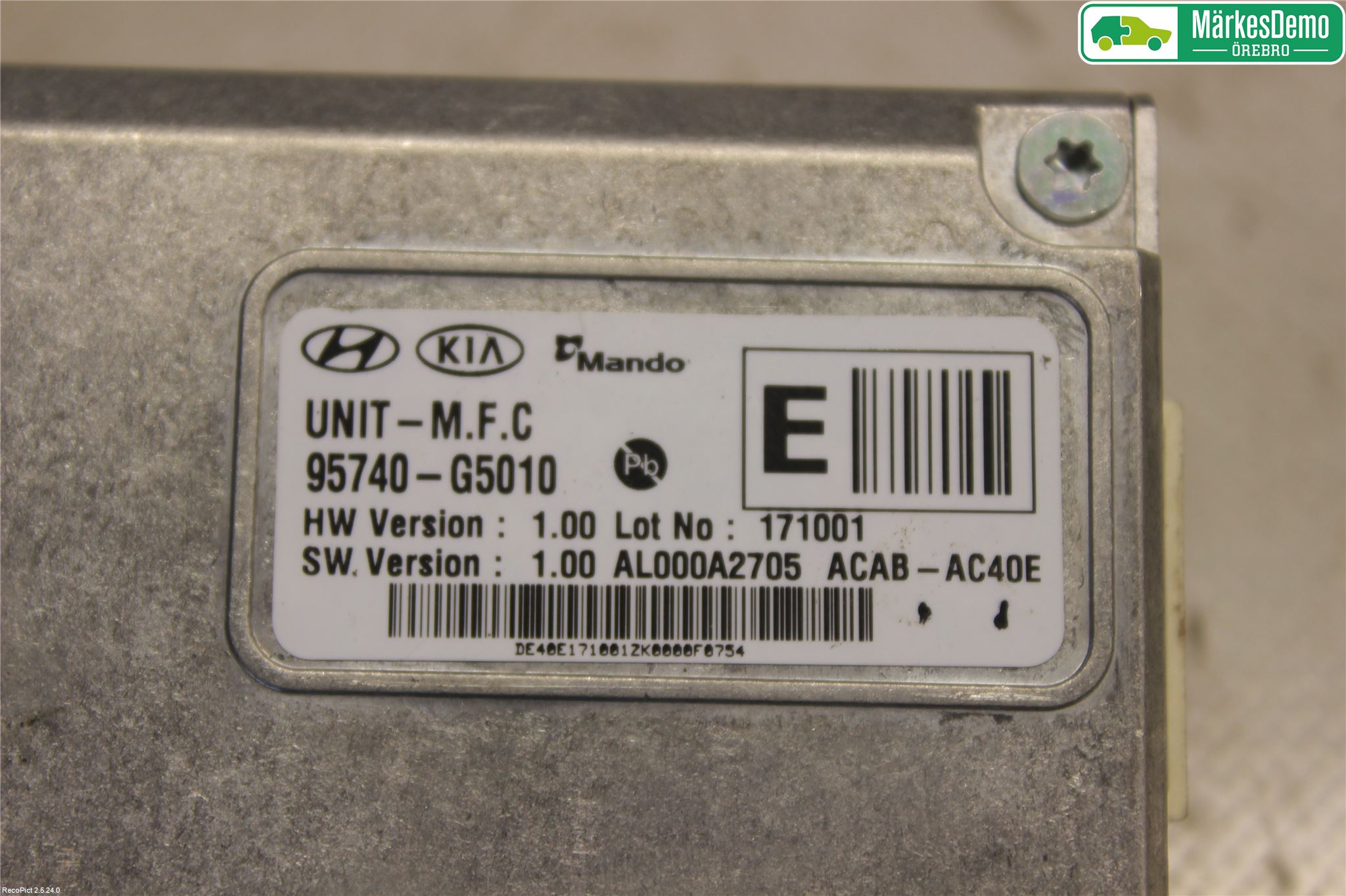 Kia NIRO (DE) 17-22 Sensor Aktivt Kollisionsskydd