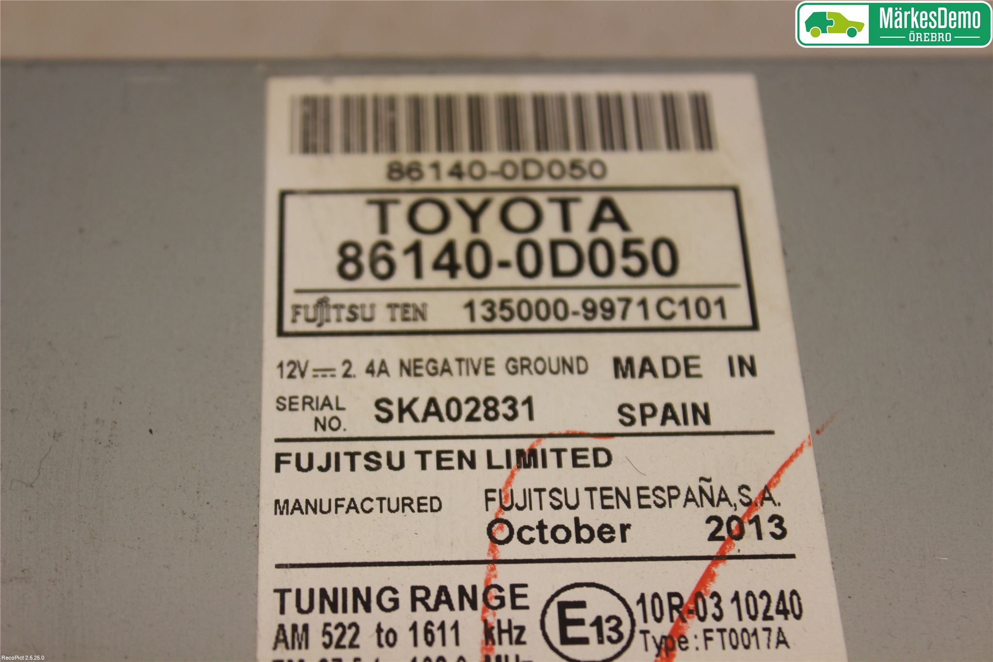 Toyota YARIS XP130 12-14 Gps Navigator