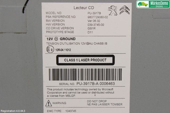 Peugeot 508 11-18 Cd Växlare