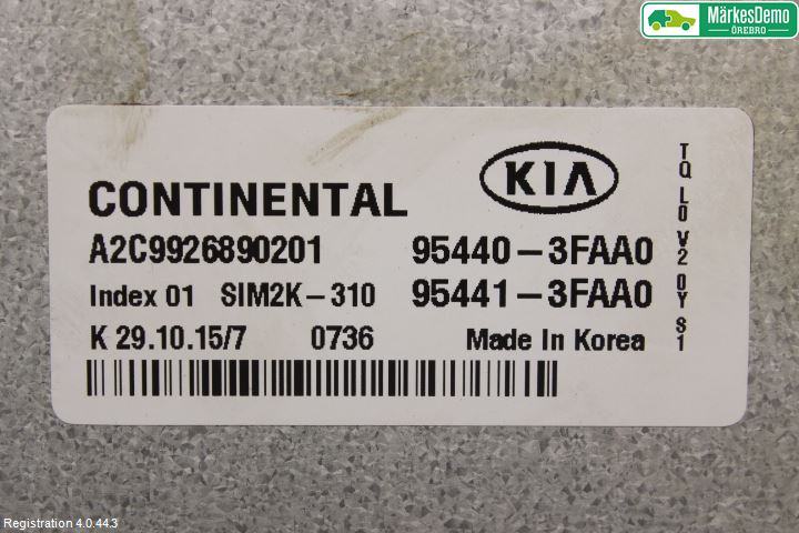 Kia SPORTAGE (SL) 11-15 Styrenhet Växellåda