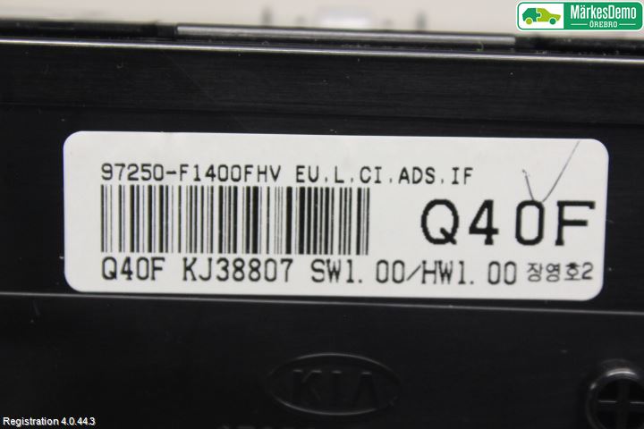 Kia SPORTAGE (SL) 11-15 Ac Styrenhet Ac Manöveren