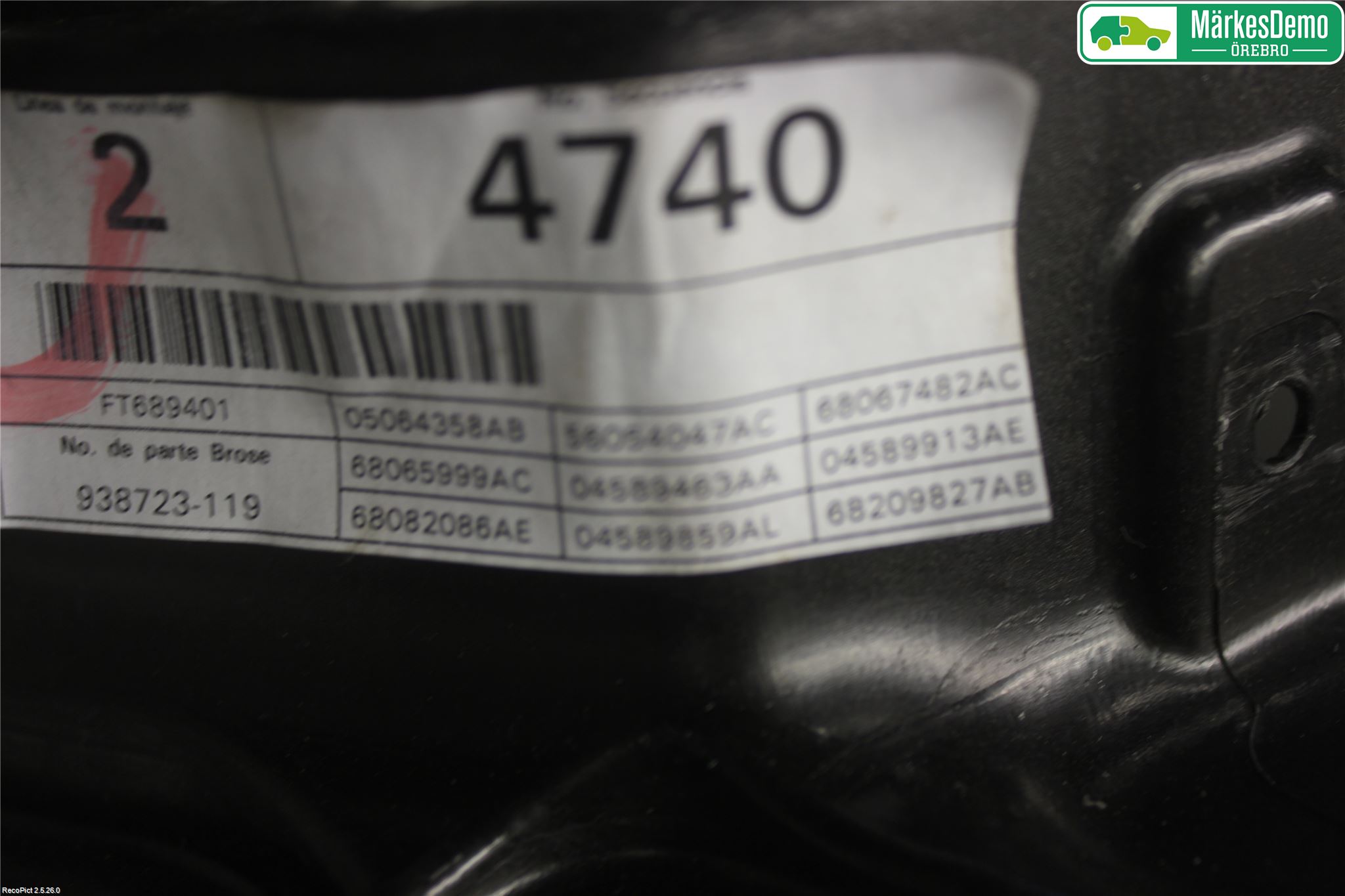 Fiat FREEMONT Fönsterhissmekanism