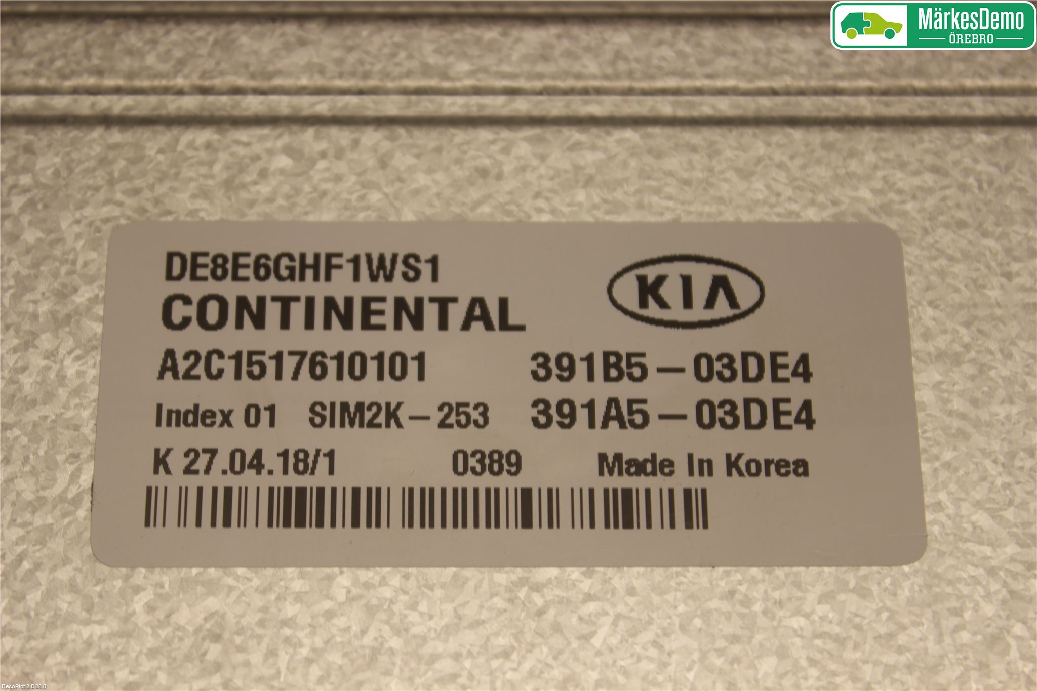 Kia NIRO (DE) 17-22 Styrenhet Insprut Bensin