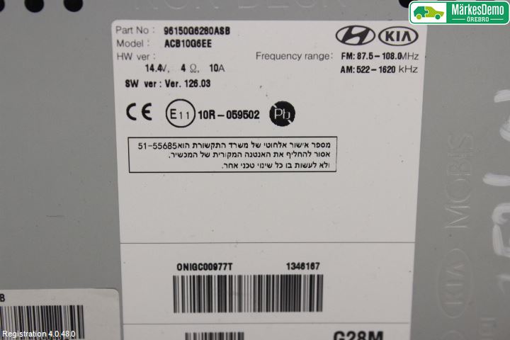 Kia PICANTO 17- Cd Radio - Multimediapanel