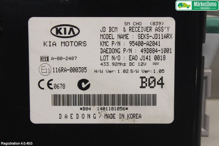 Kia CEED 12-18 Styrenhet Övrigt