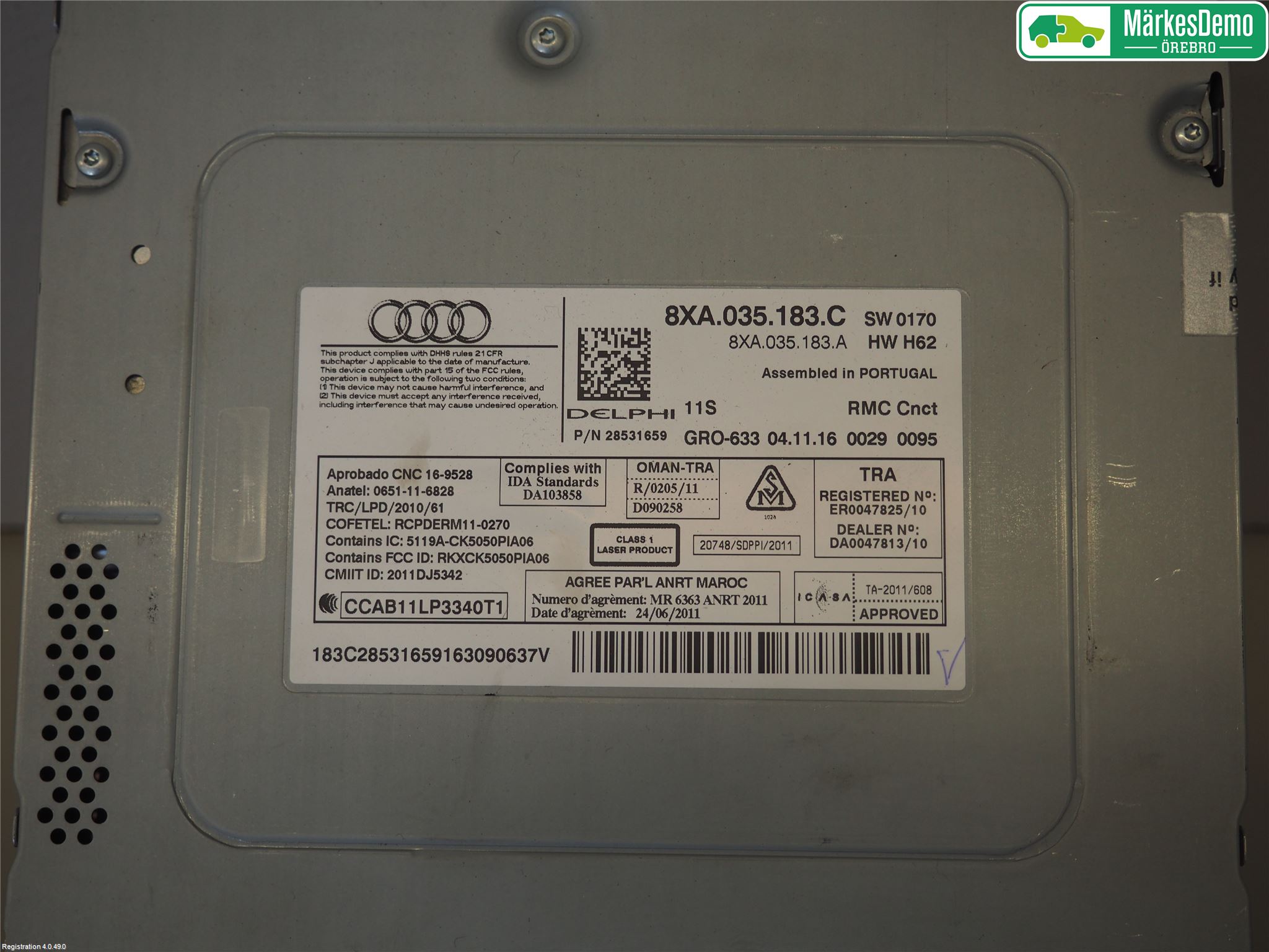 Audi A1/S1 11-18 Cd Radio - Multimediapanel