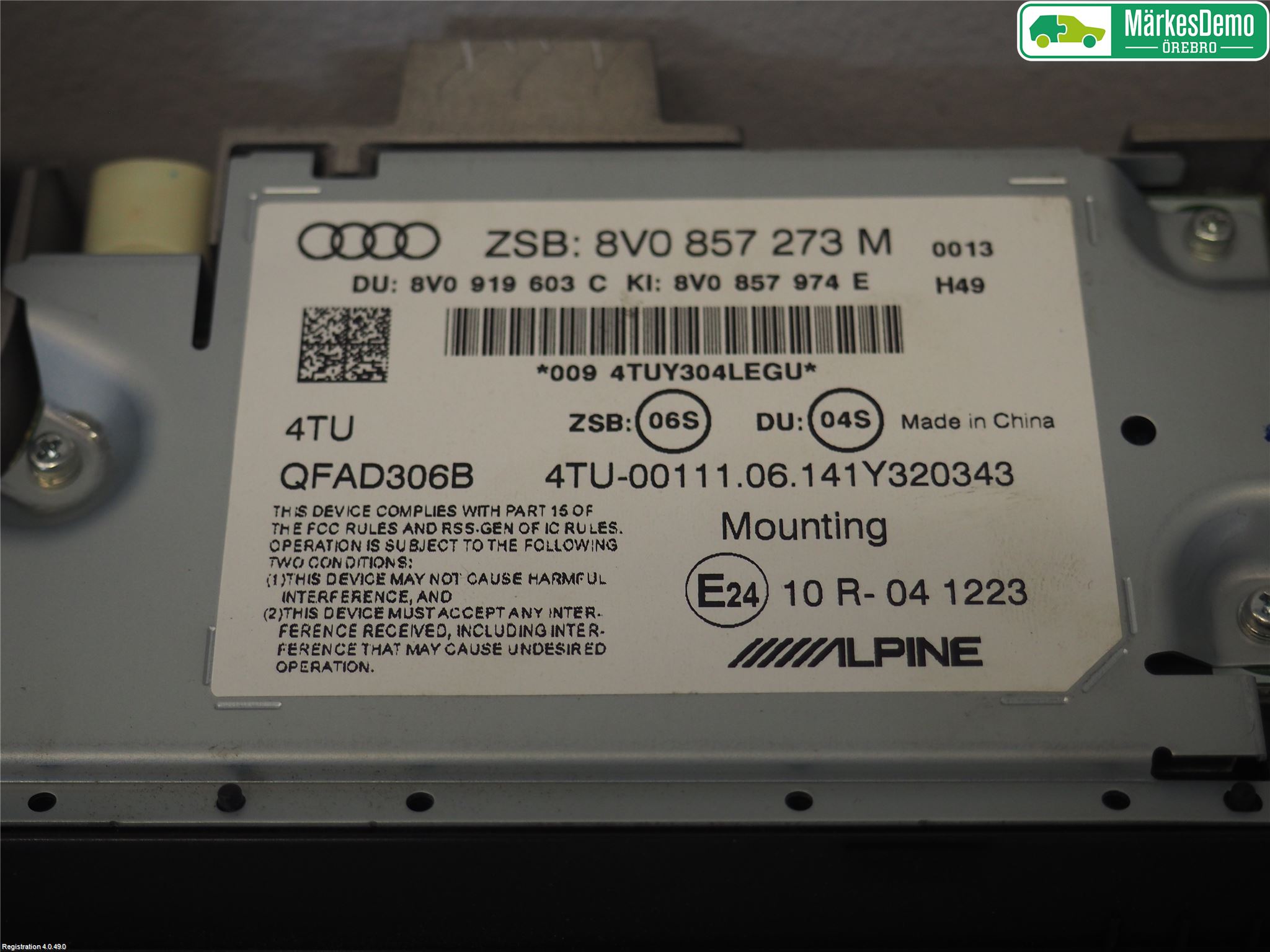 Audi A3/S3 8V 13-20 Bildskärm