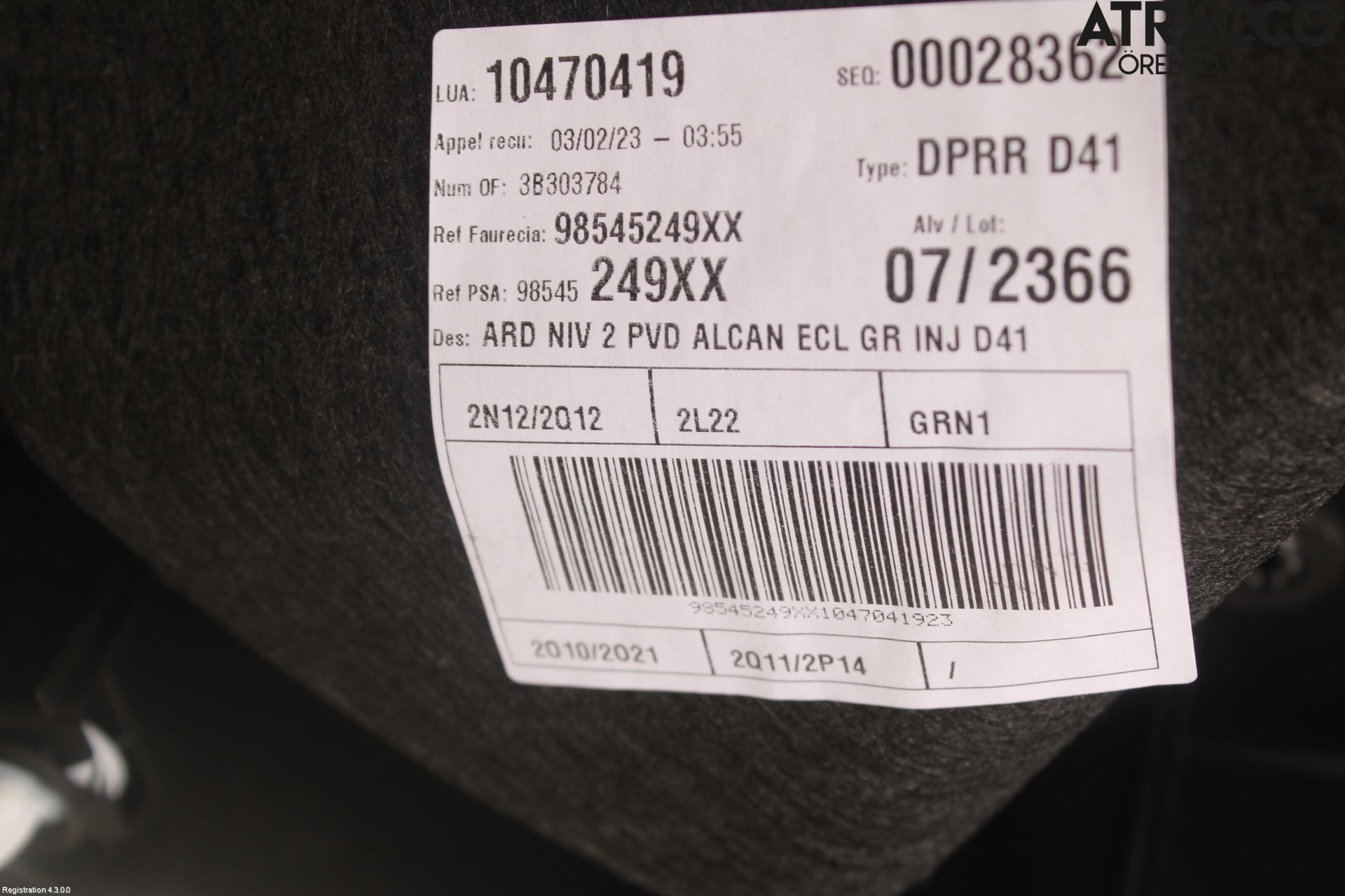 Citroen DS 4 / DS 4 E-TENSE 22- Dörrklädsel Hö