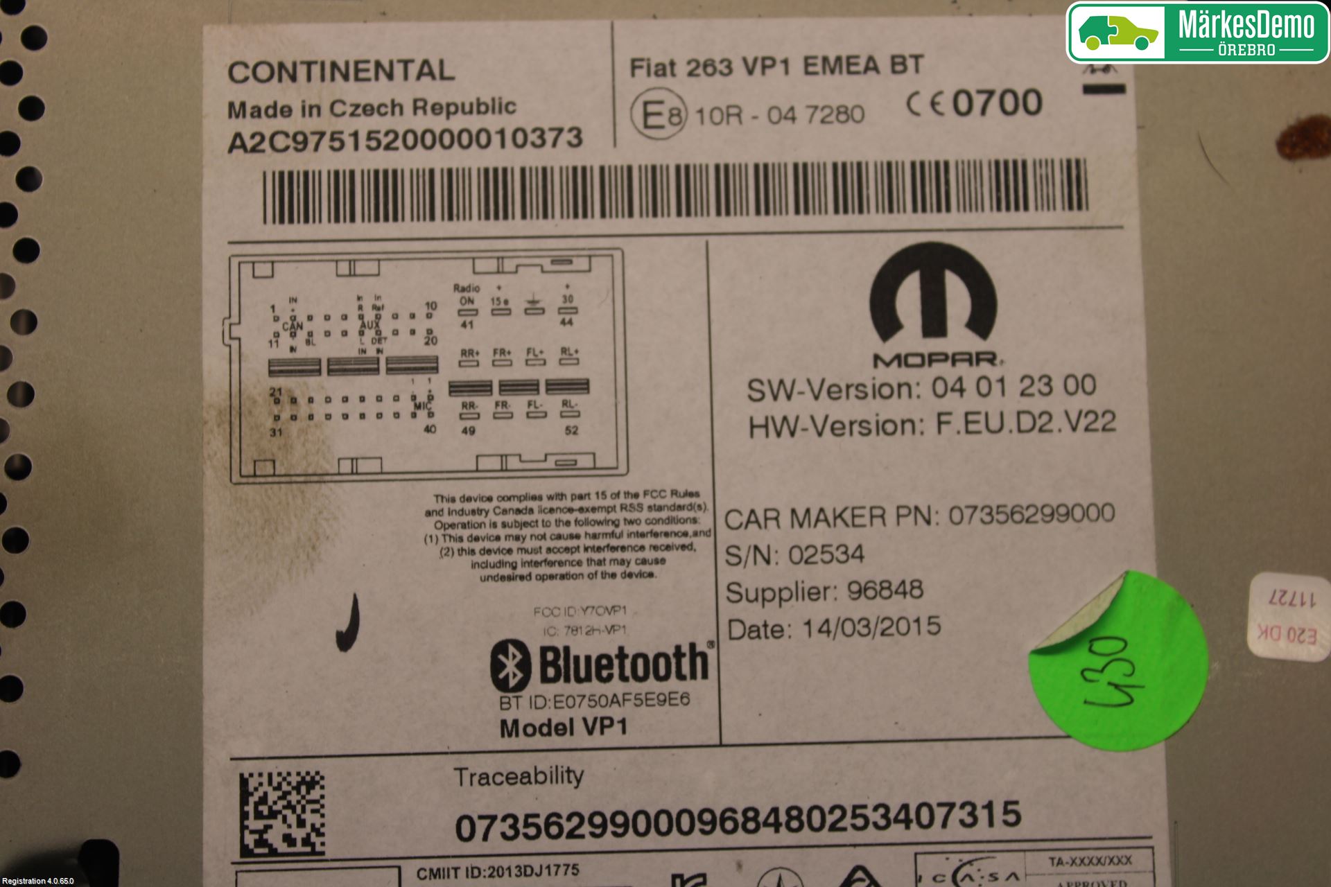 Fiat DOBLO CARGO Cd Radio - Multimediapanel