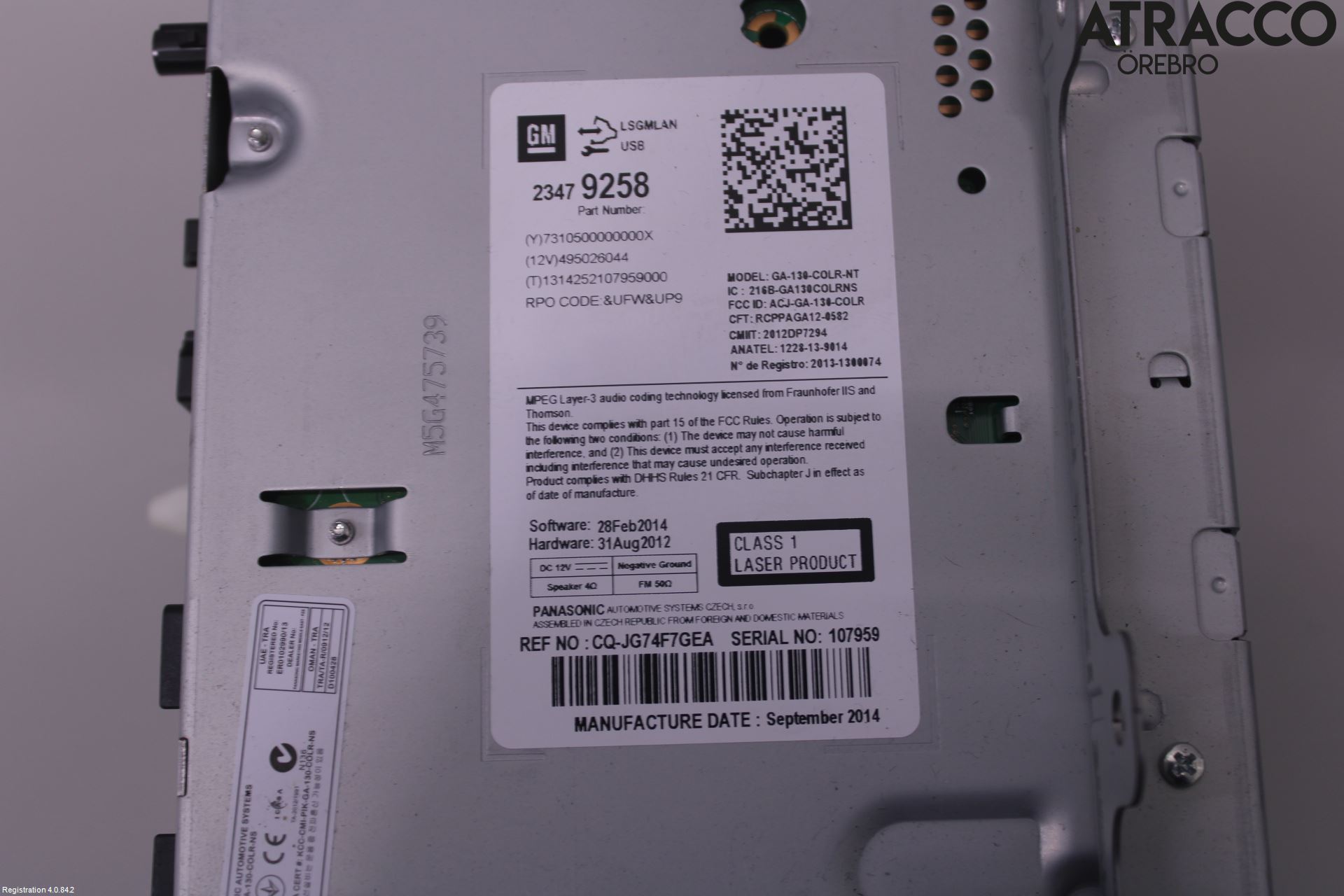 Opel ASTRA J 10-15 Radio