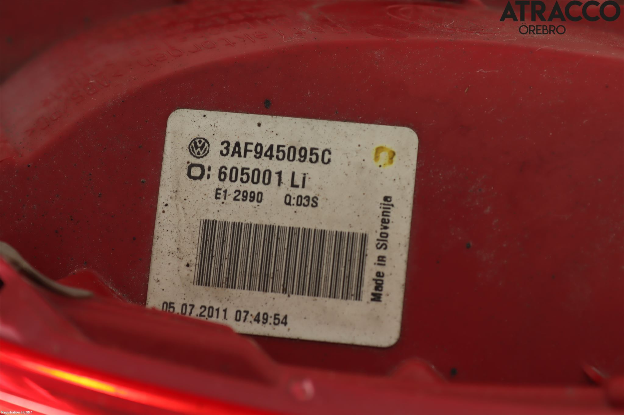 Volkswagen VW PASSAT 11-14 Bakljus Vänster