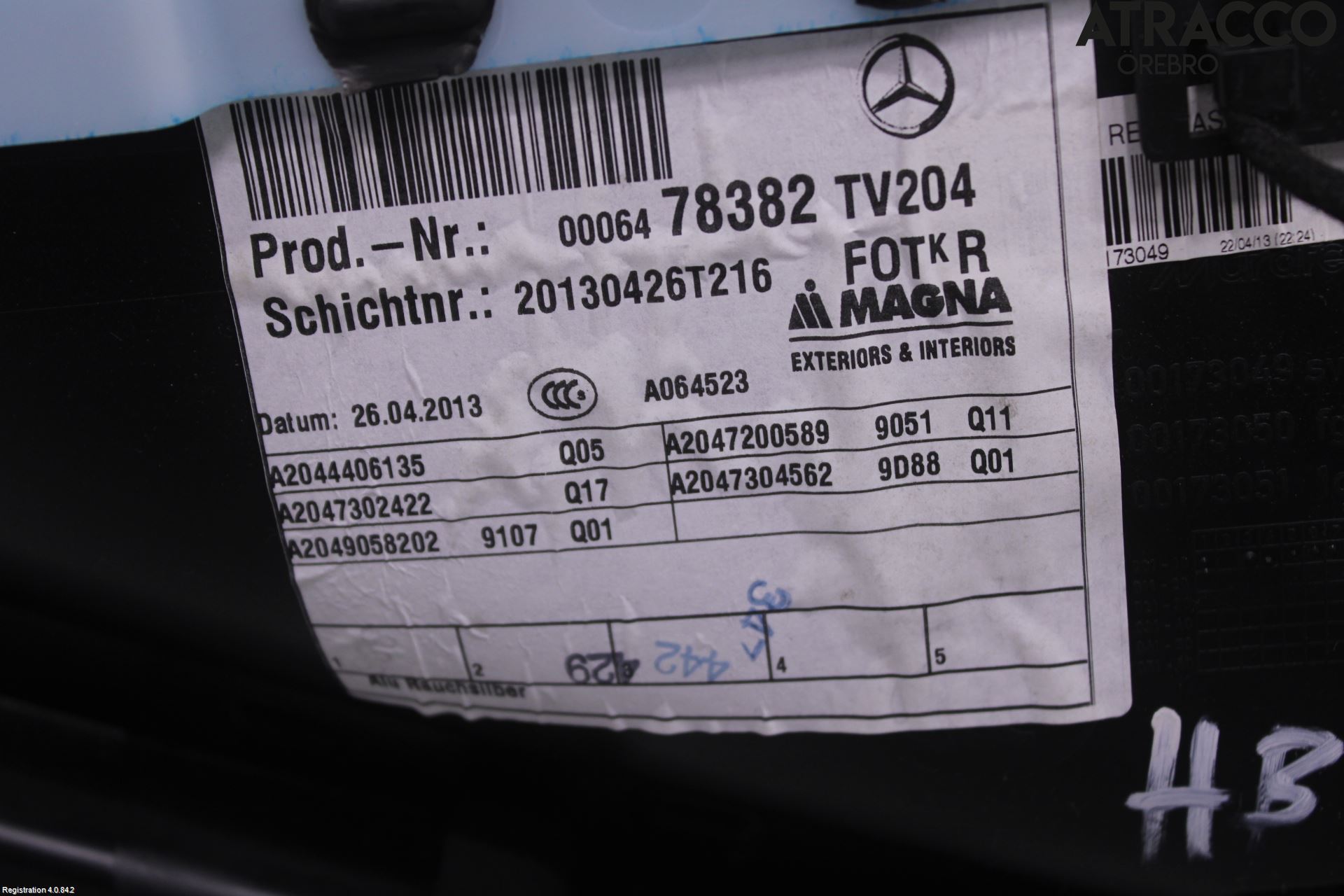 Mercedes-Benz MB C-KLASS (W204) 07-15 Dörrklädsel Hö